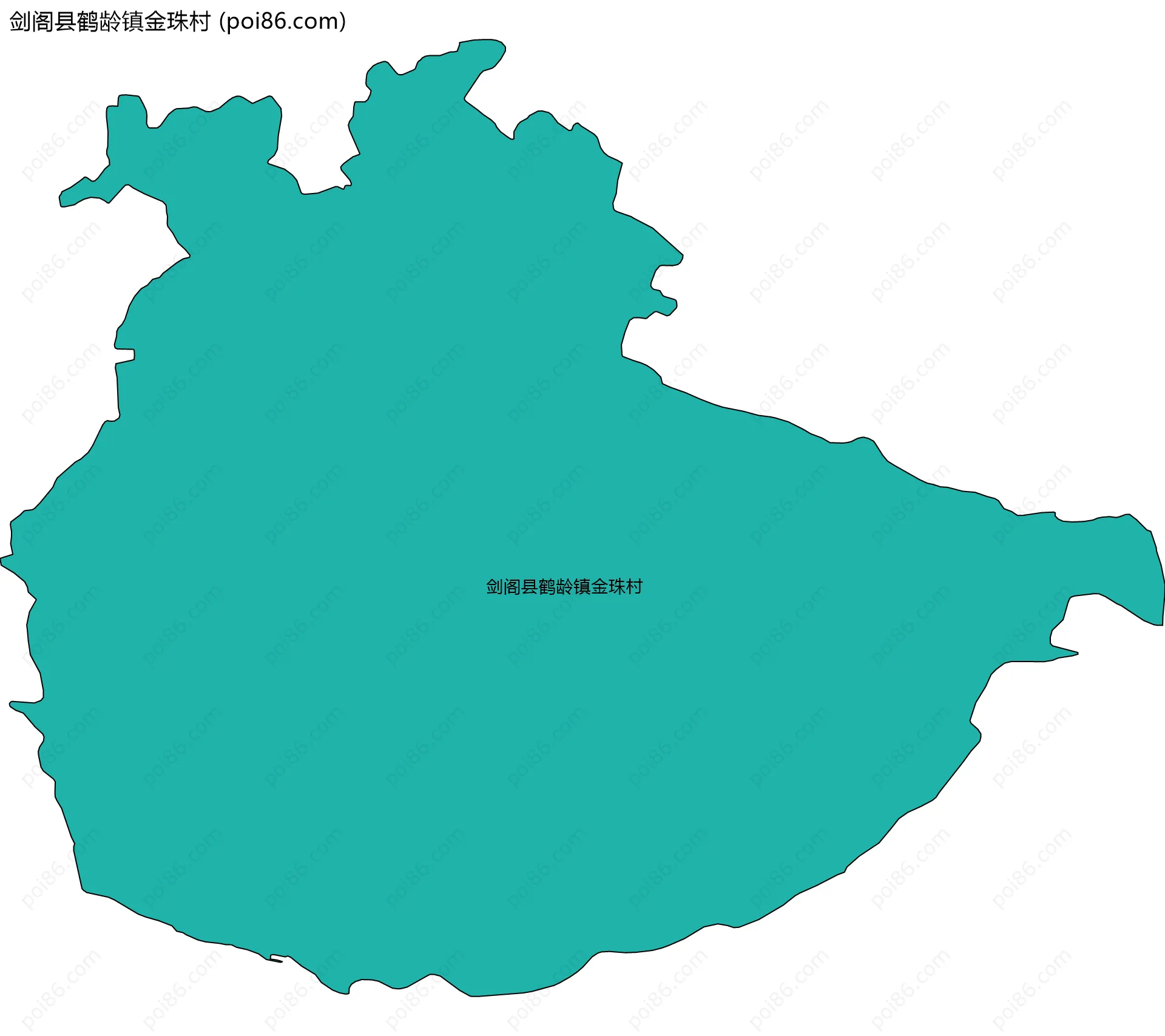 剑阁县鹤龄镇金珠村边界地图