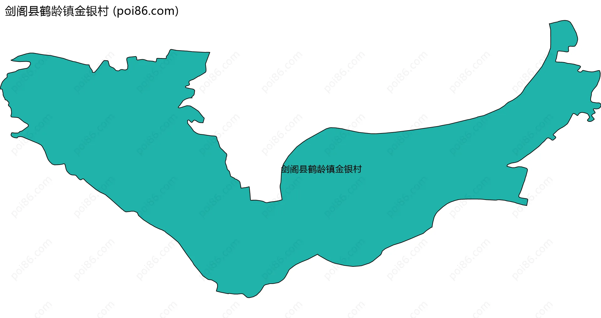 剑阁县鹤龄镇金银村边界地图