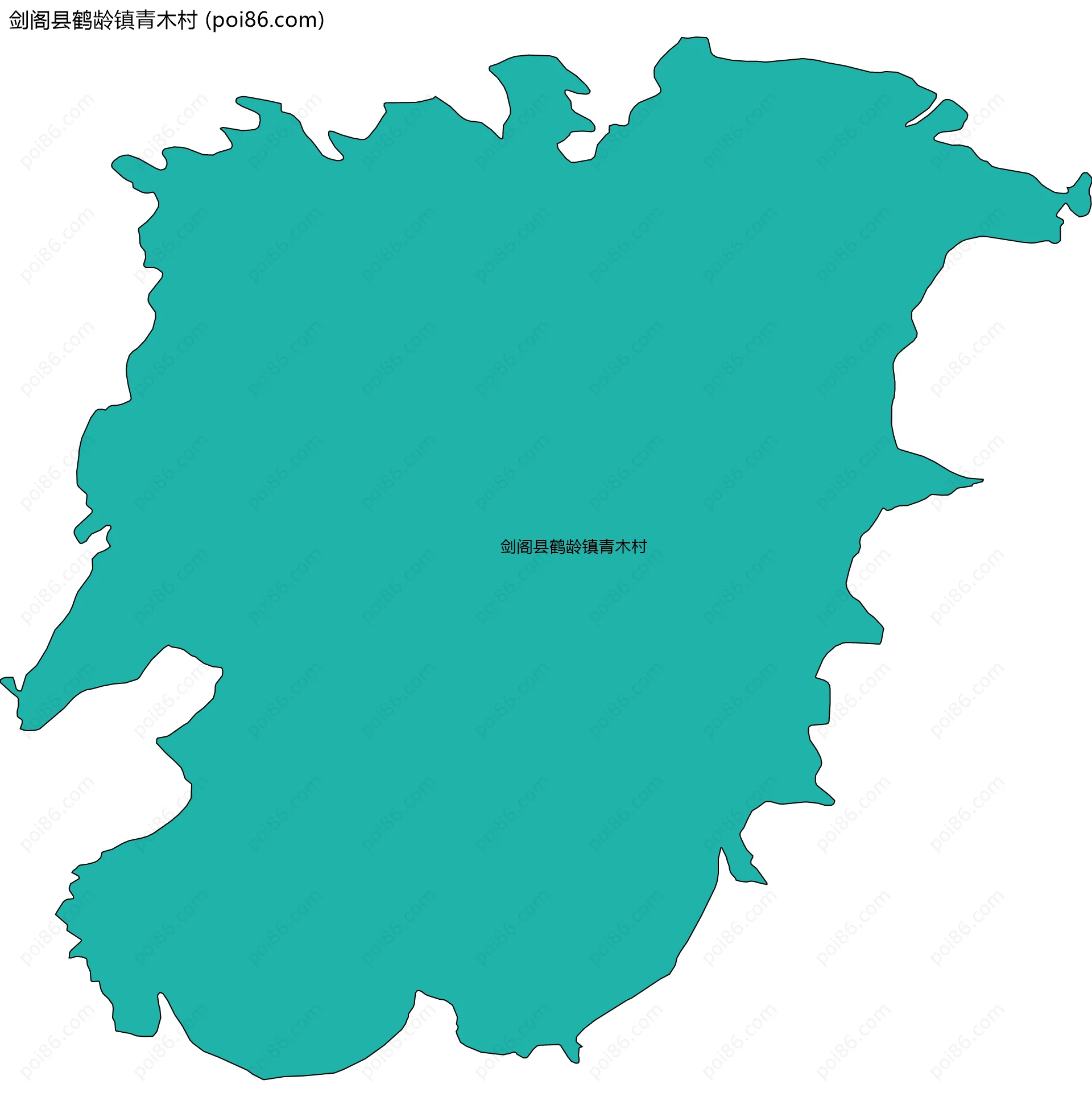 剑阁县鹤龄镇青木村边界地图