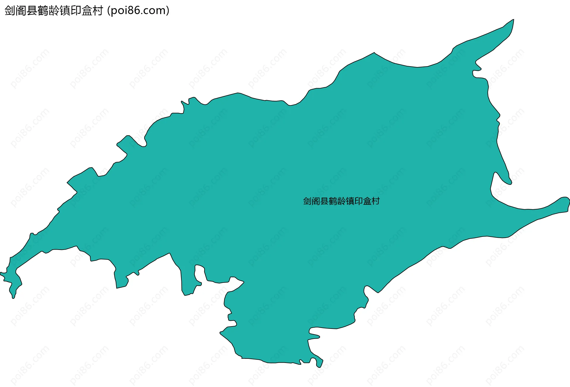 剑阁县鹤龄镇印盒村边界地图