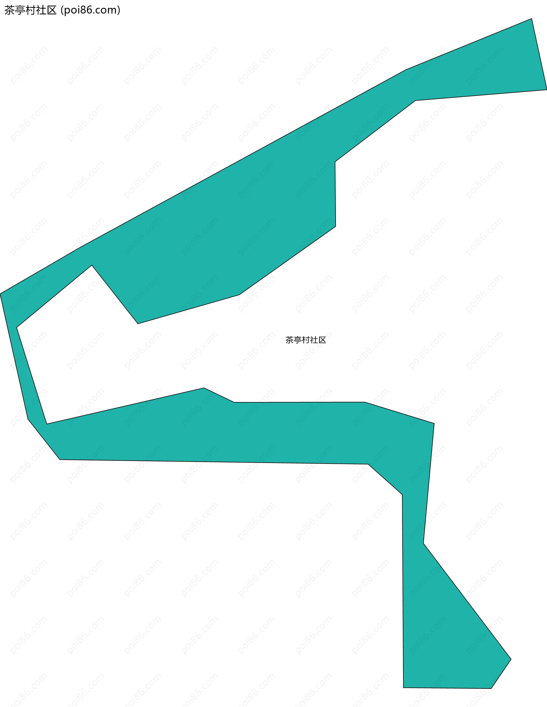 茶亭村社区边界地图