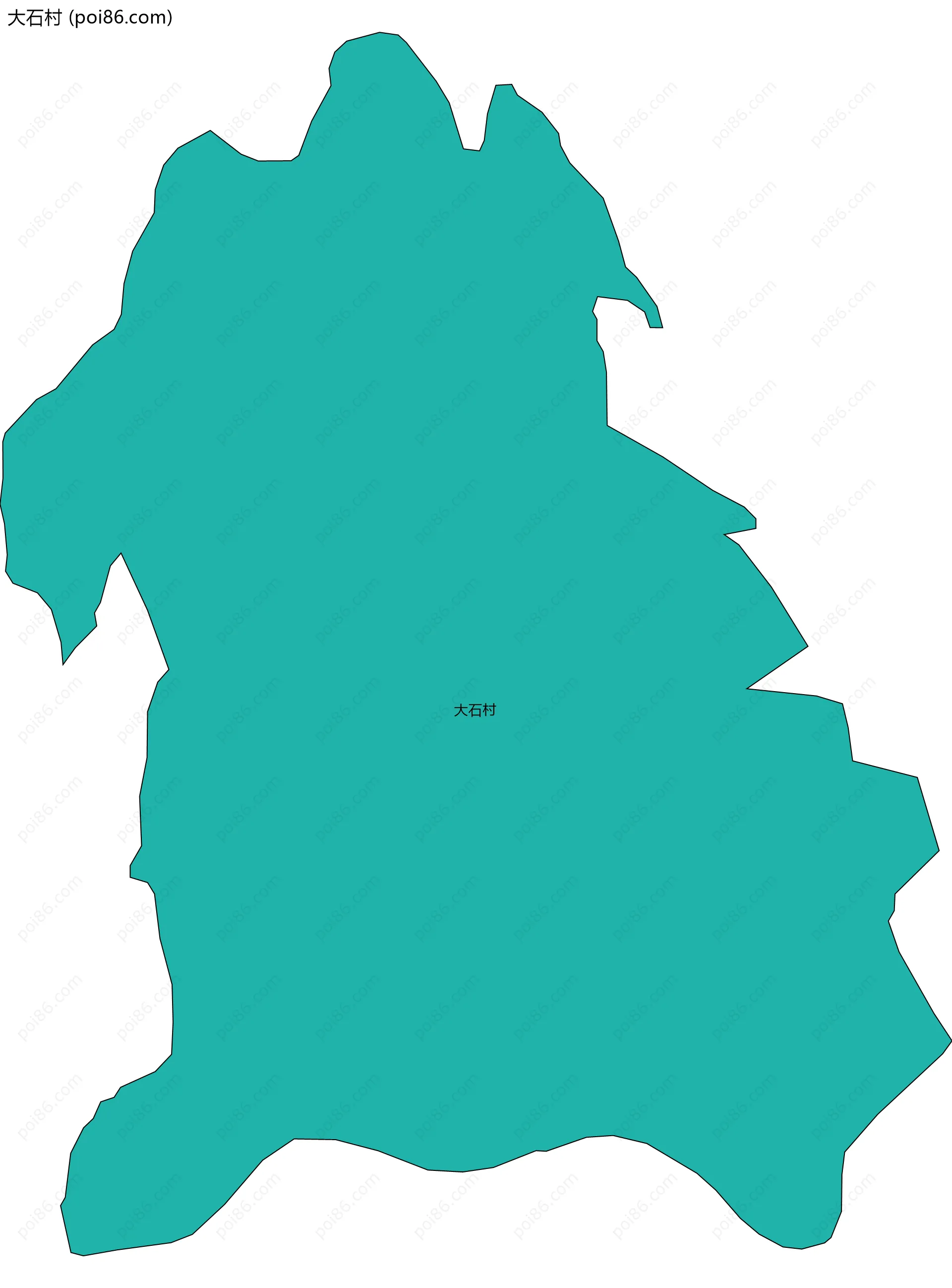 大石村边界地图