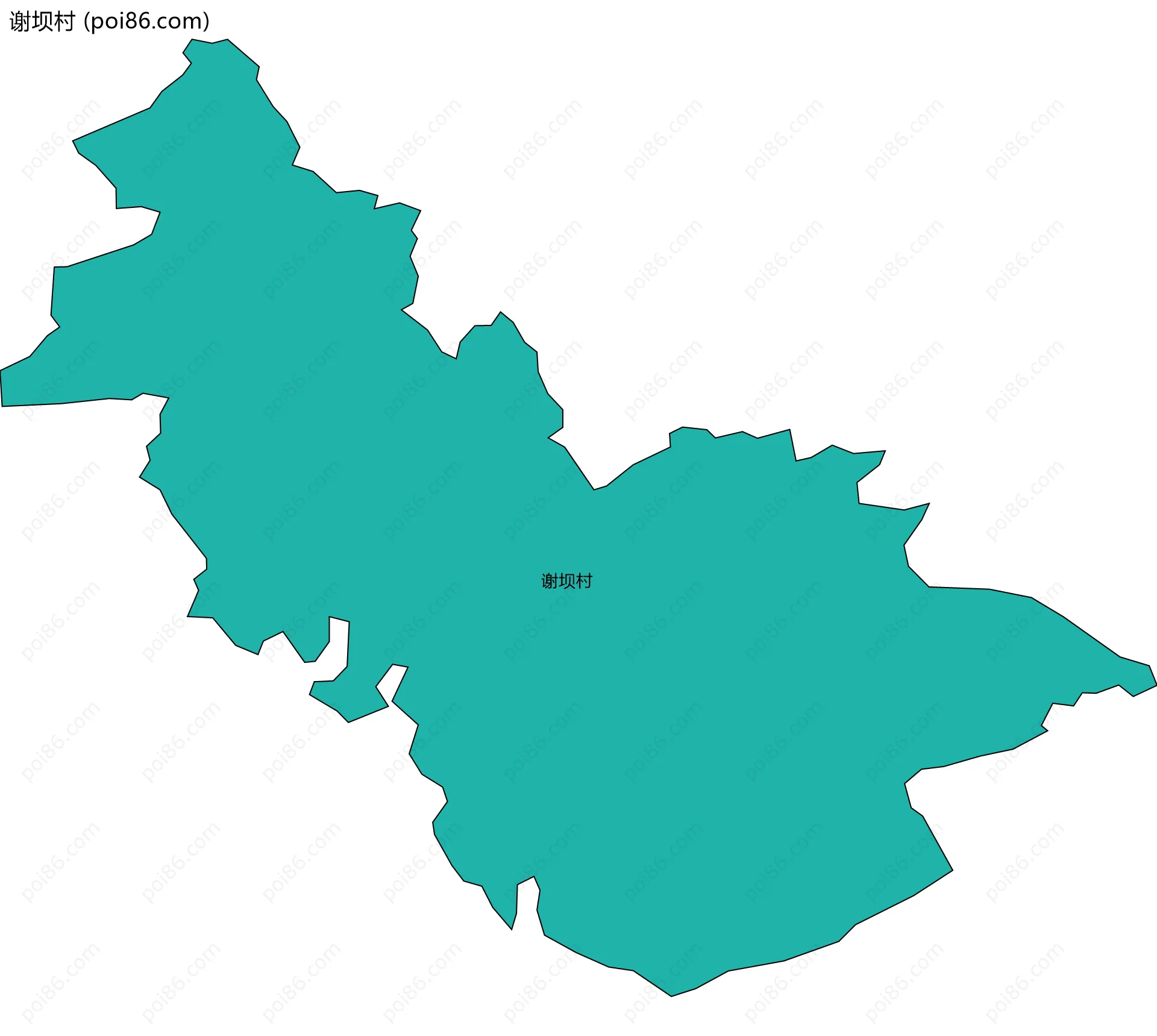 谢坝村边界地图