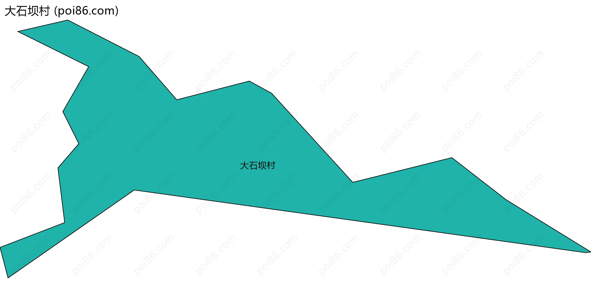 大石坝村边界地图