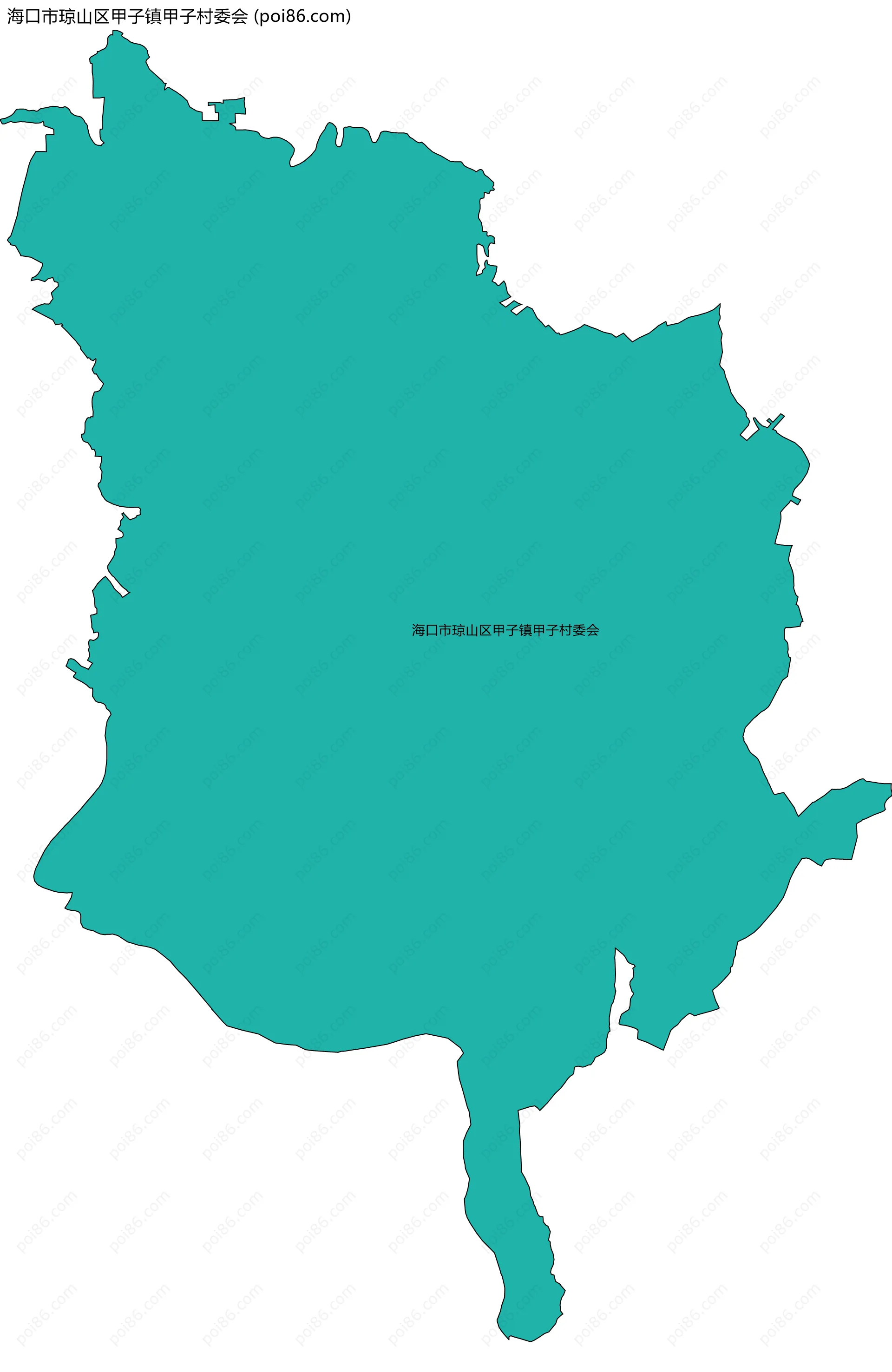 海口市琼山区甲子镇甲子村委会边界地图