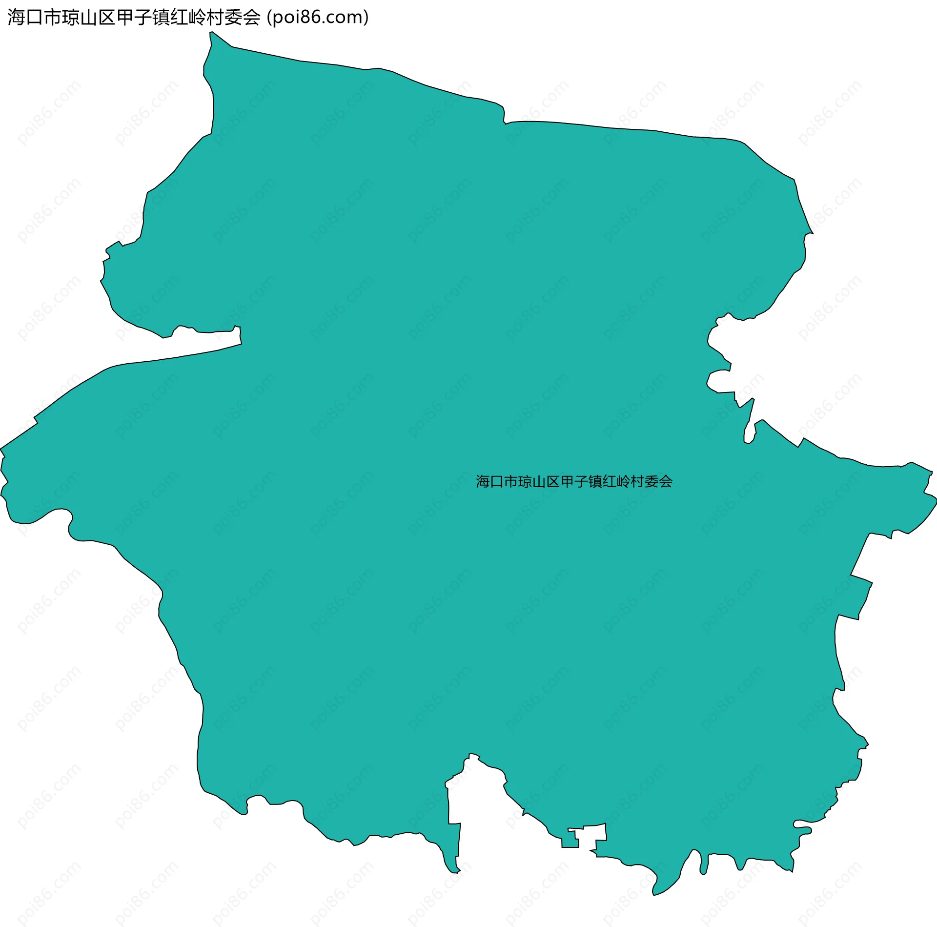 海口市琼山区甲子镇红岭村委会边界地图