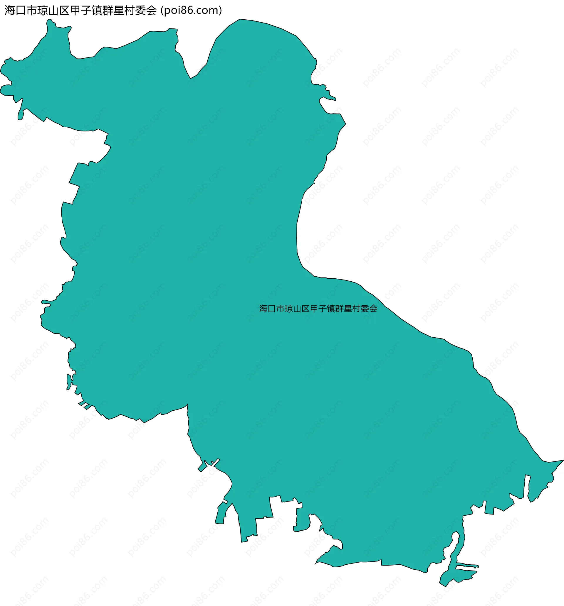 海口市琼山区甲子镇群星村委会边界地图