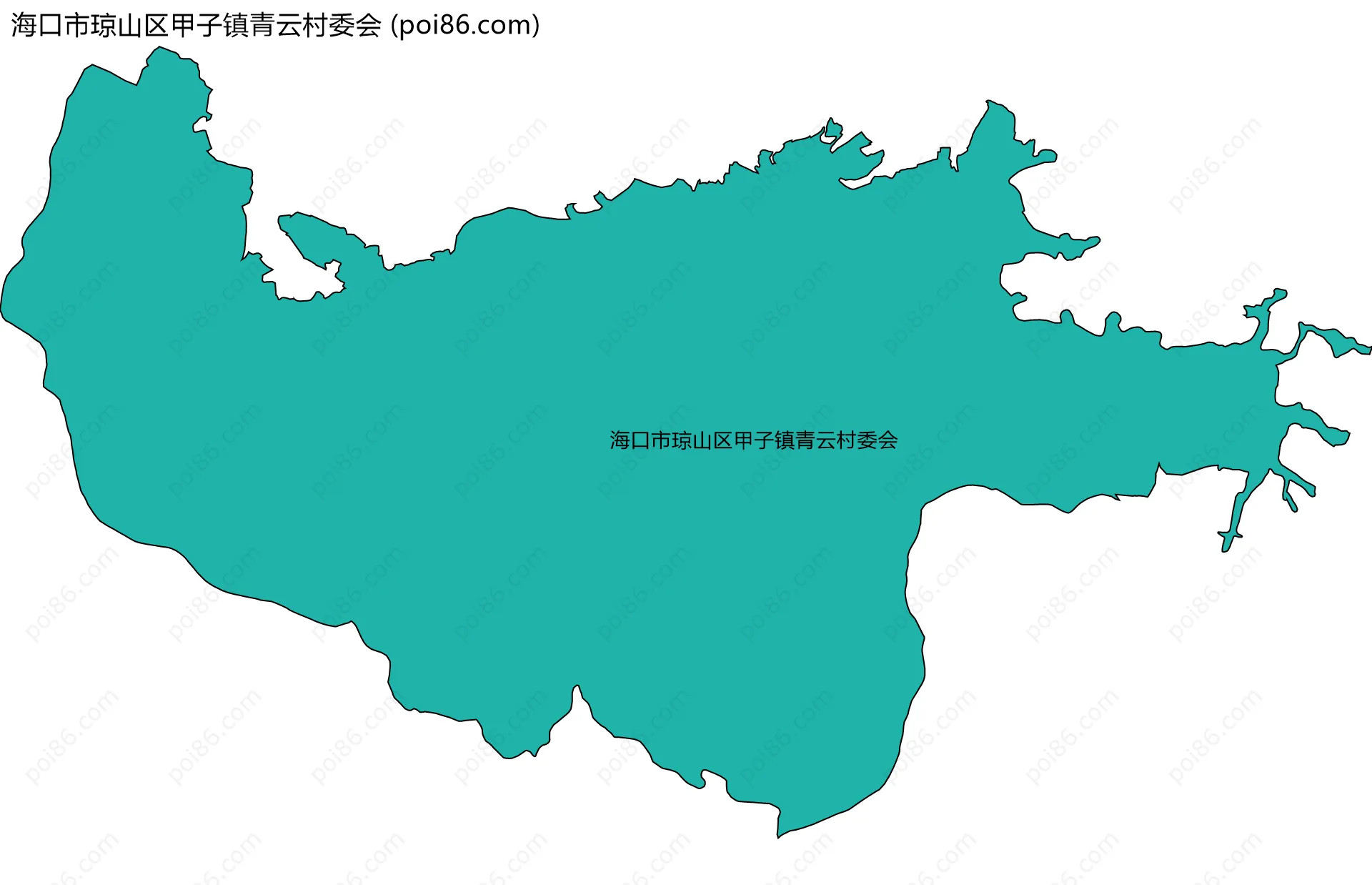 海口市琼山区甲子镇青云村委会边界地图