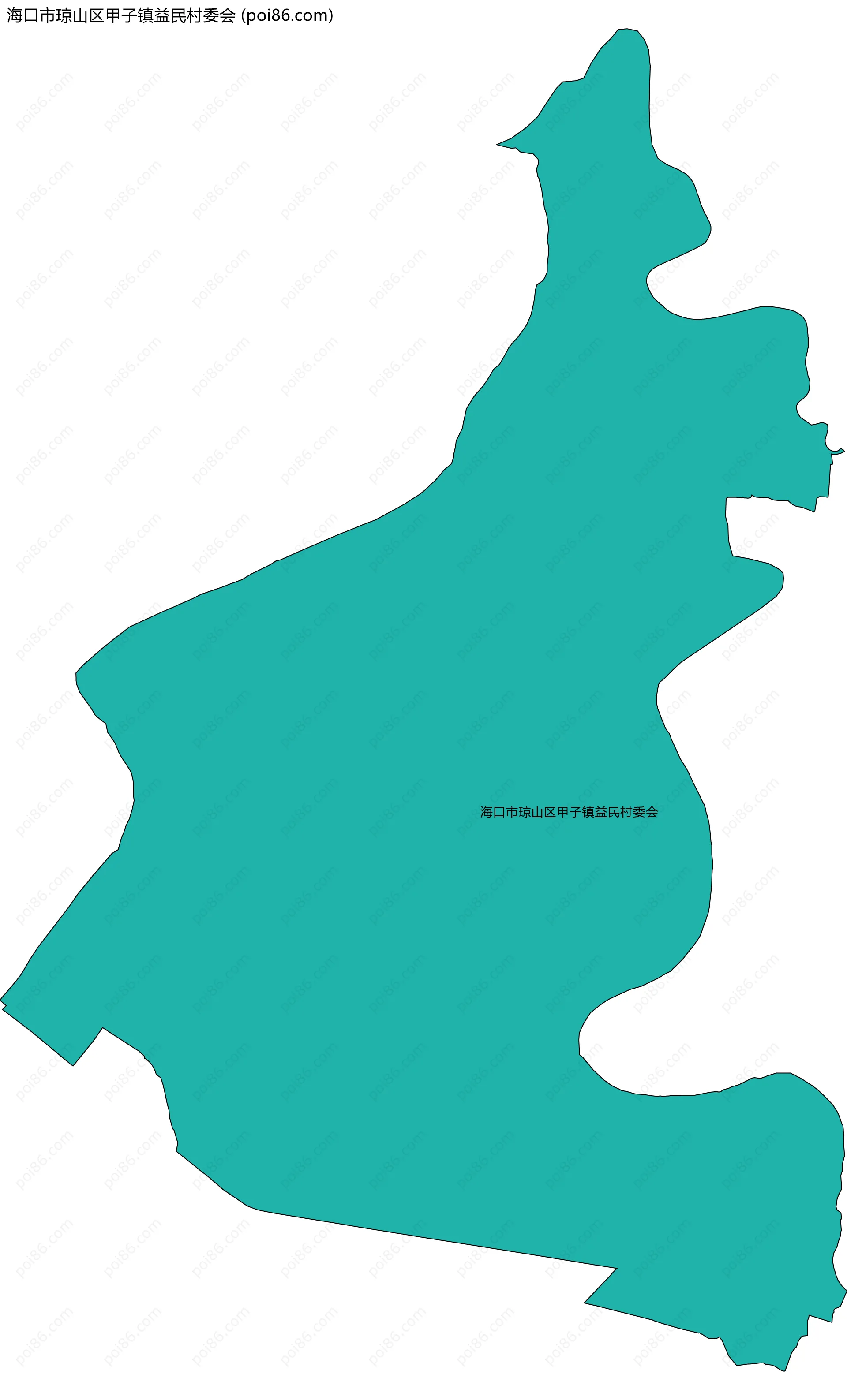 海口市琼山区甲子镇益民村委会边界地图