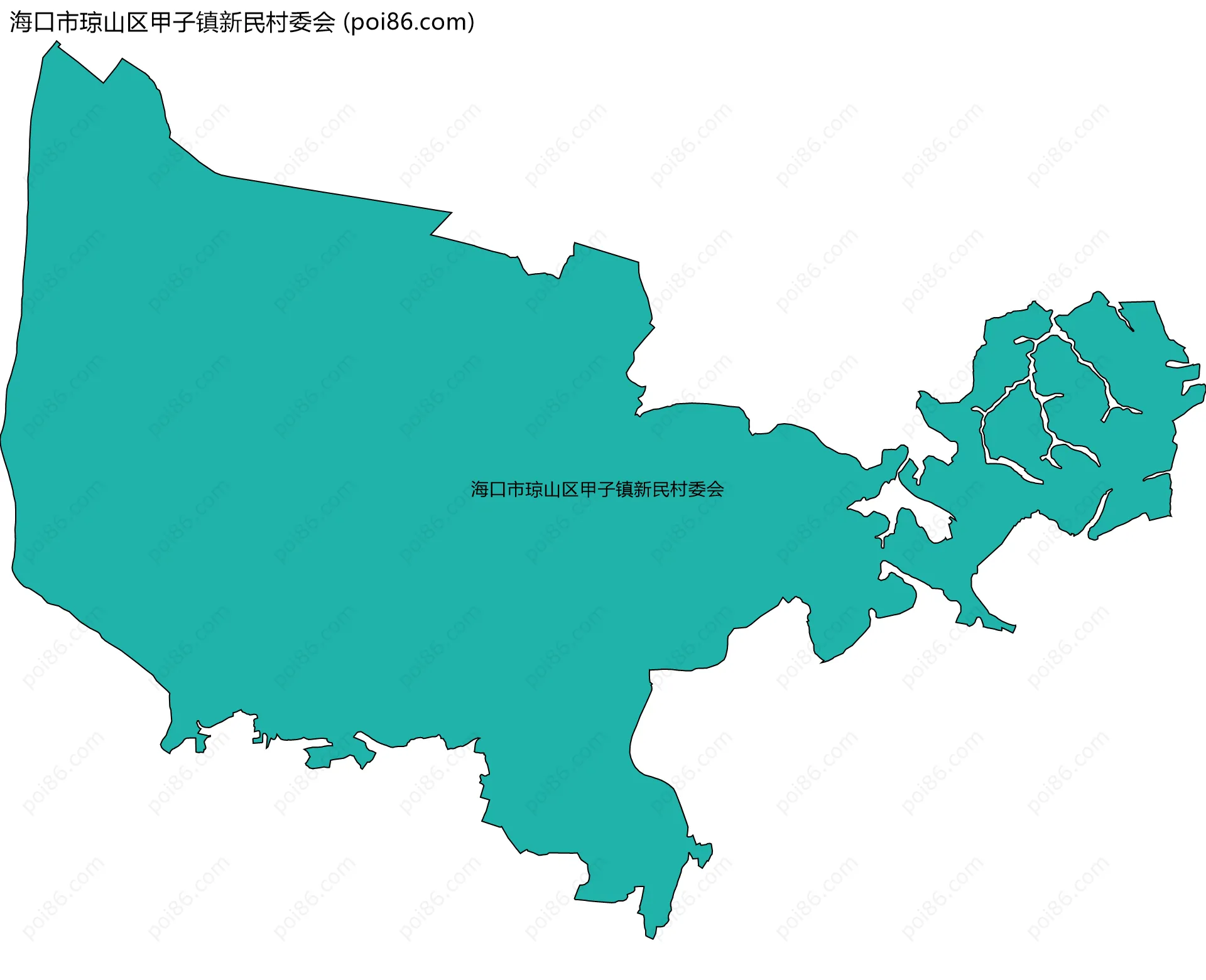 海口市琼山区甲子镇新民村委会边界地图