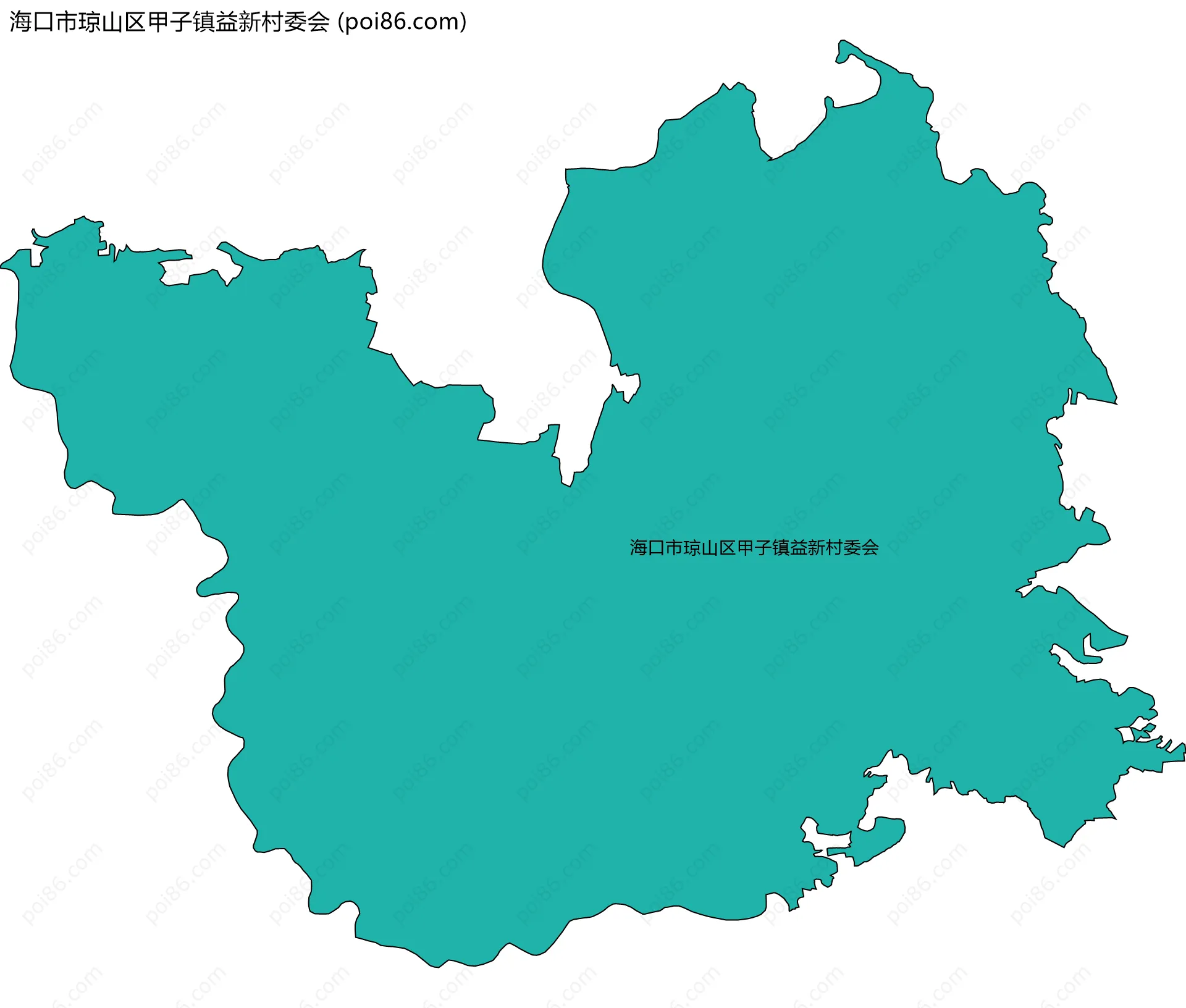 海口市琼山区甲子镇益新村委会边界地图