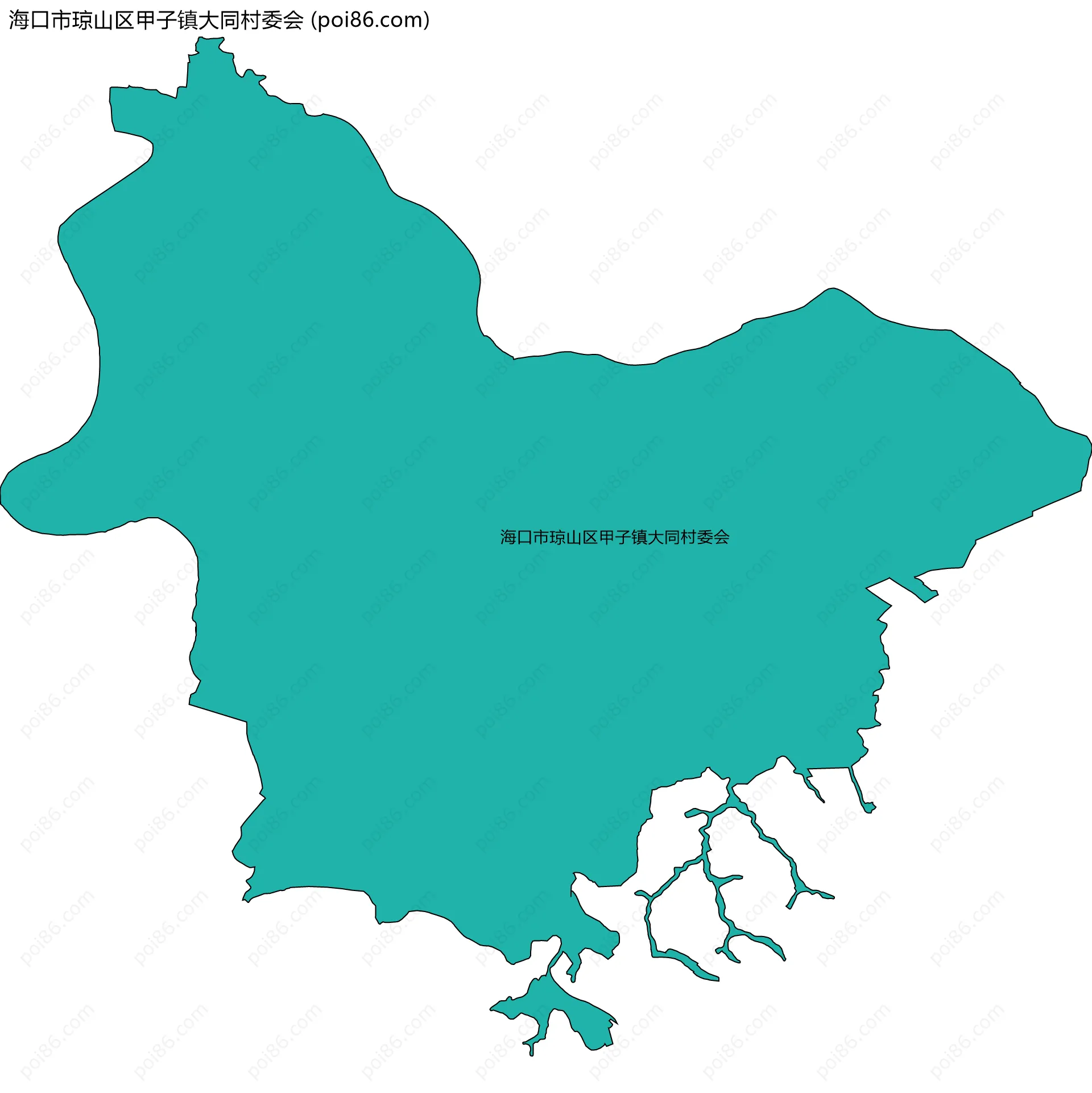 海口市琼山区甲子镇大同村委会边界地图