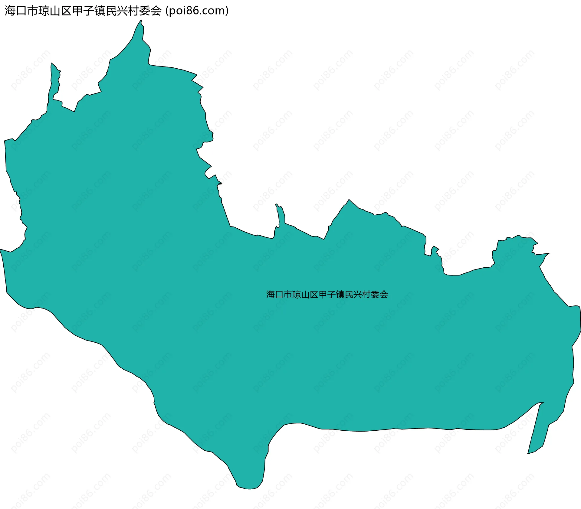 海口市琼山区甲子镇民兴村委会边界地图