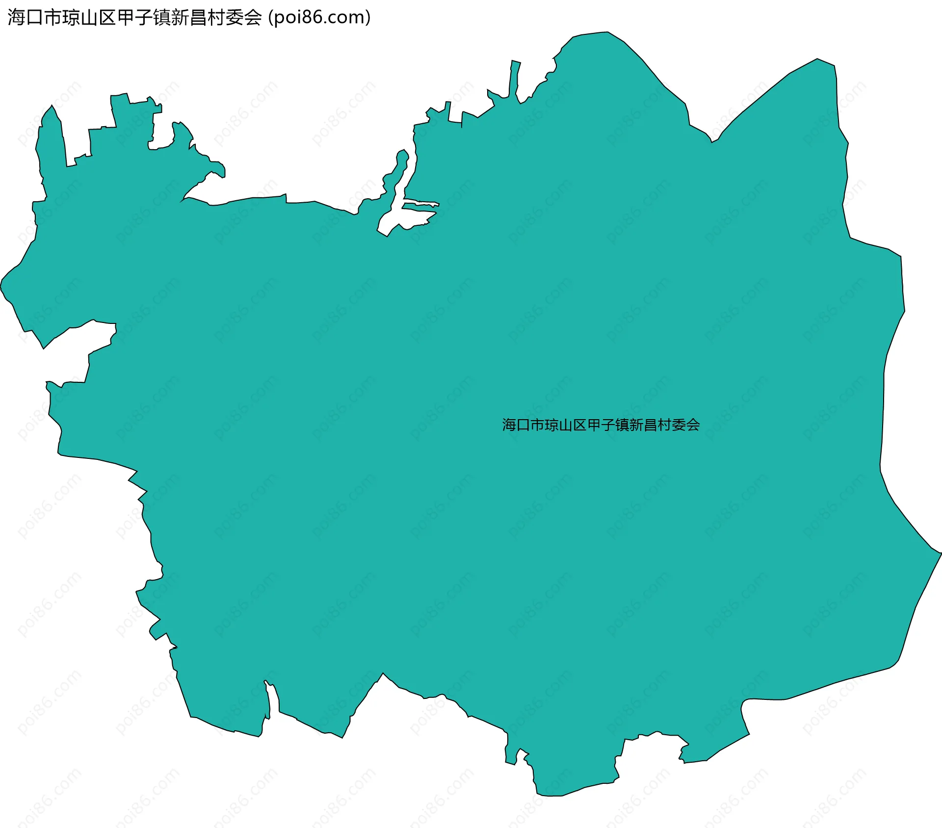 海口市琼山区甲子镇新昌村委会边界地图