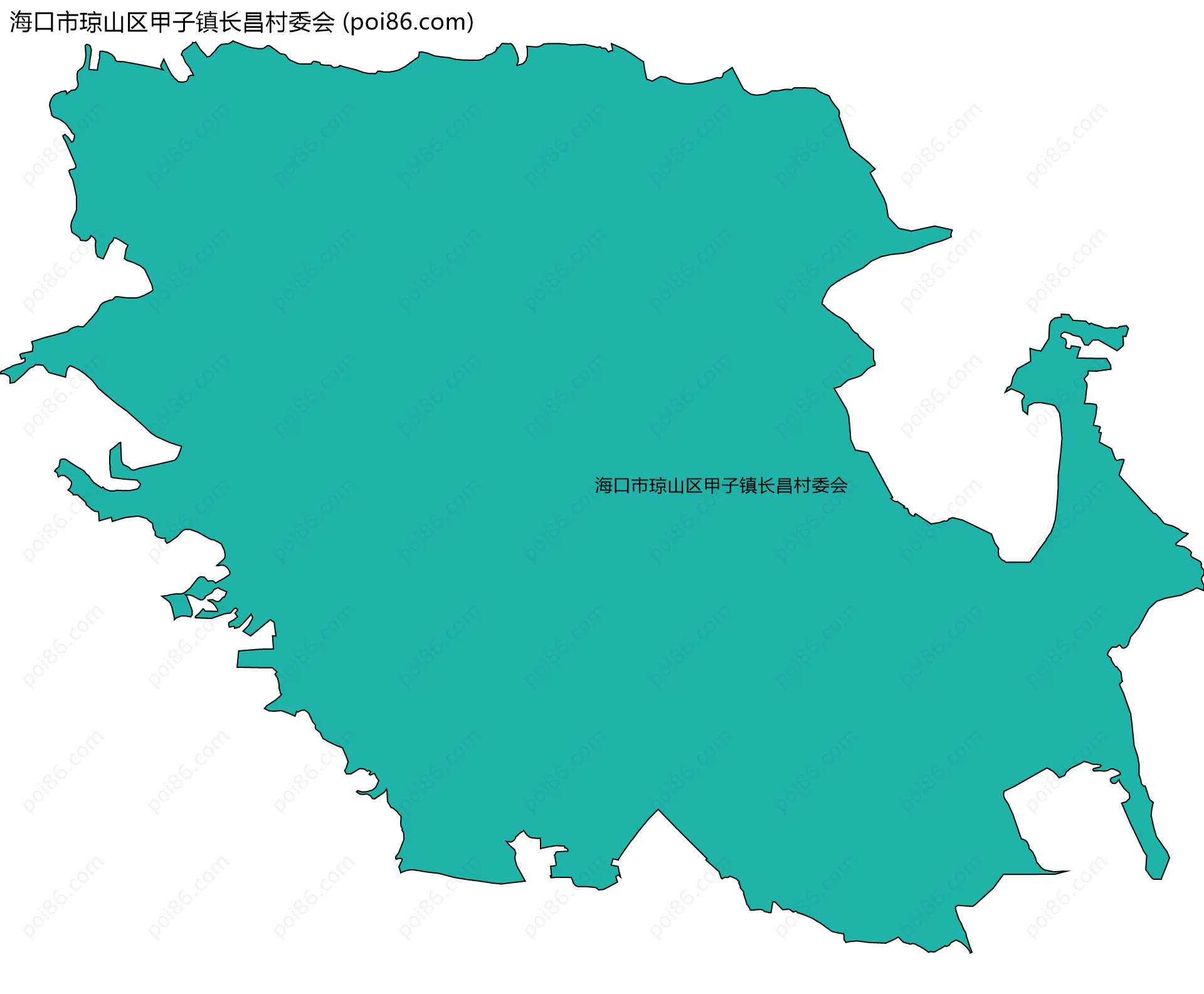 海口市琼山区甲子镇长昌村委会边界地图