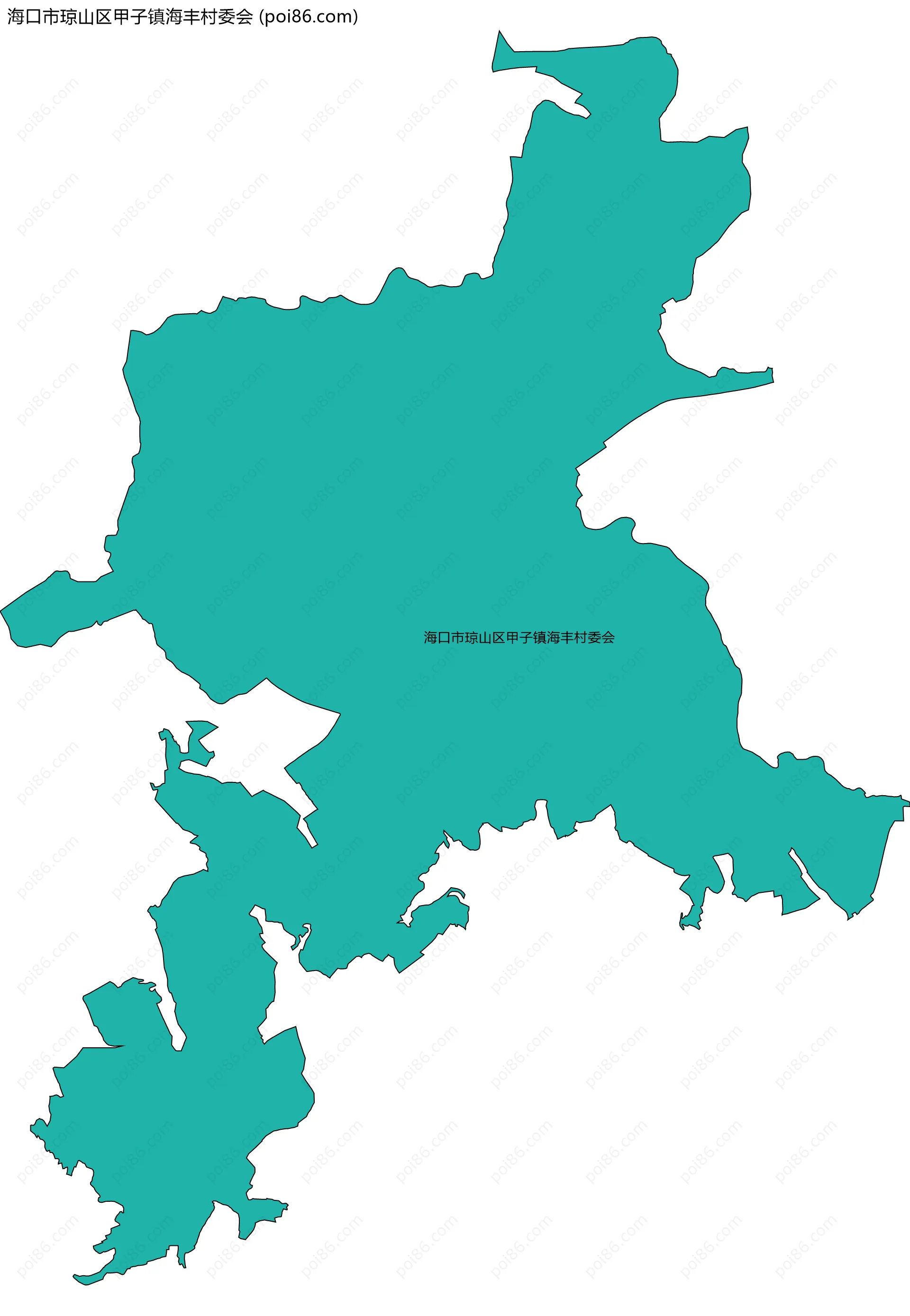 海口市琼山区甲子镇海丰村委会边界地图