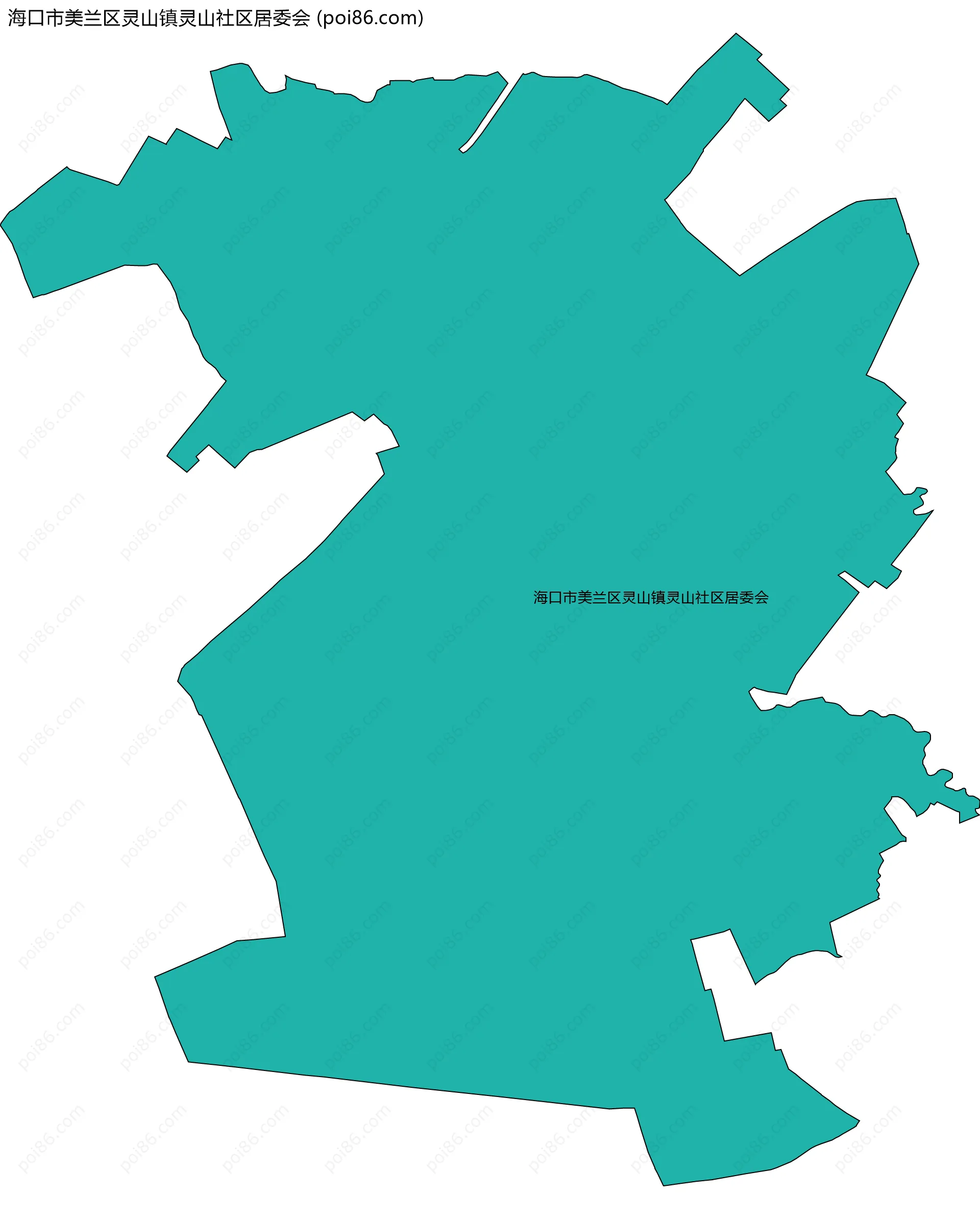 海口市美兰区灵山镇灵山社区居委会边界地图