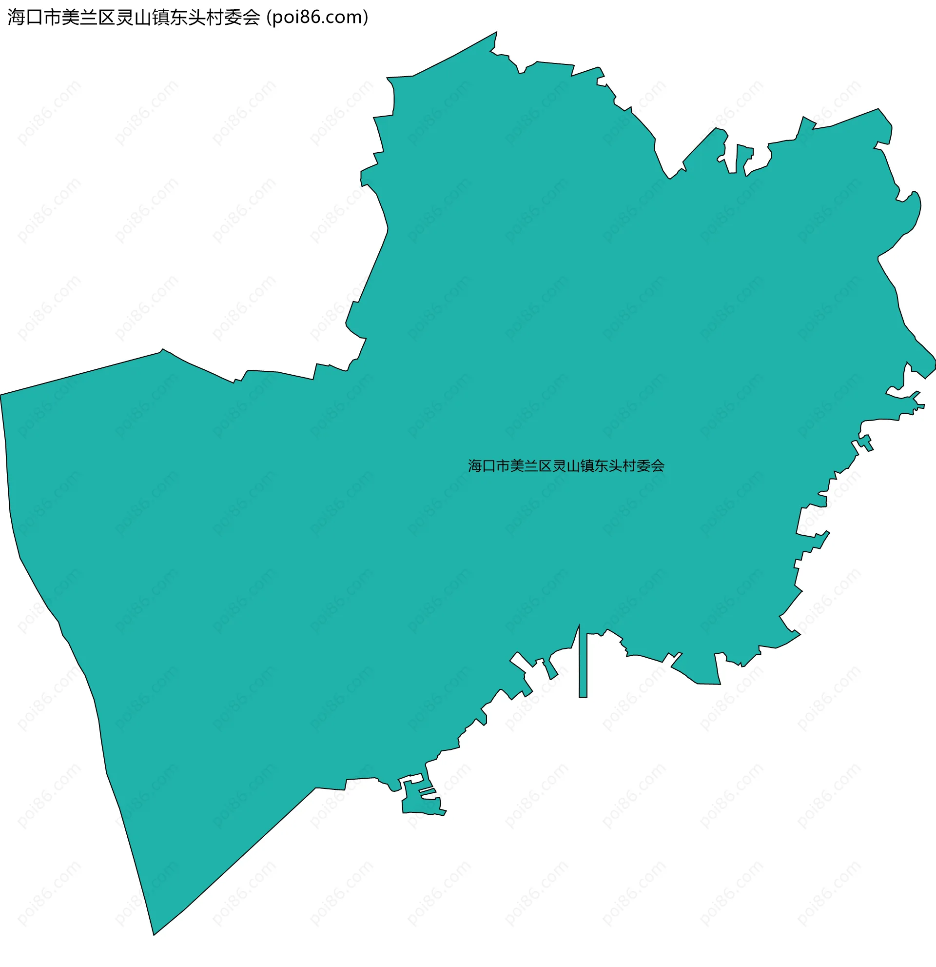 海口市美兰区灵山镇东头村委会边界地图