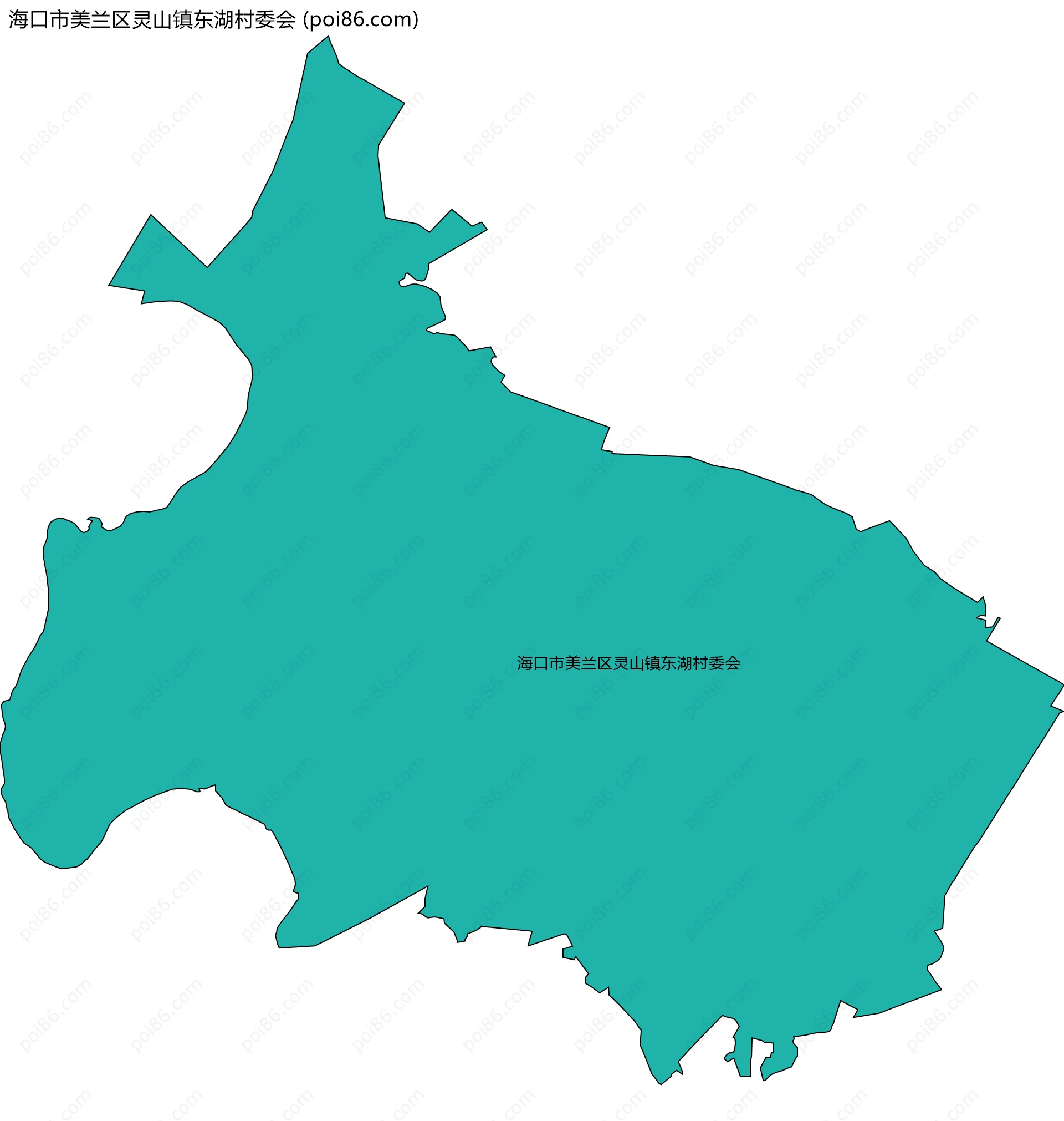 海口市美兰区灵山镇东湖村委会边界地图