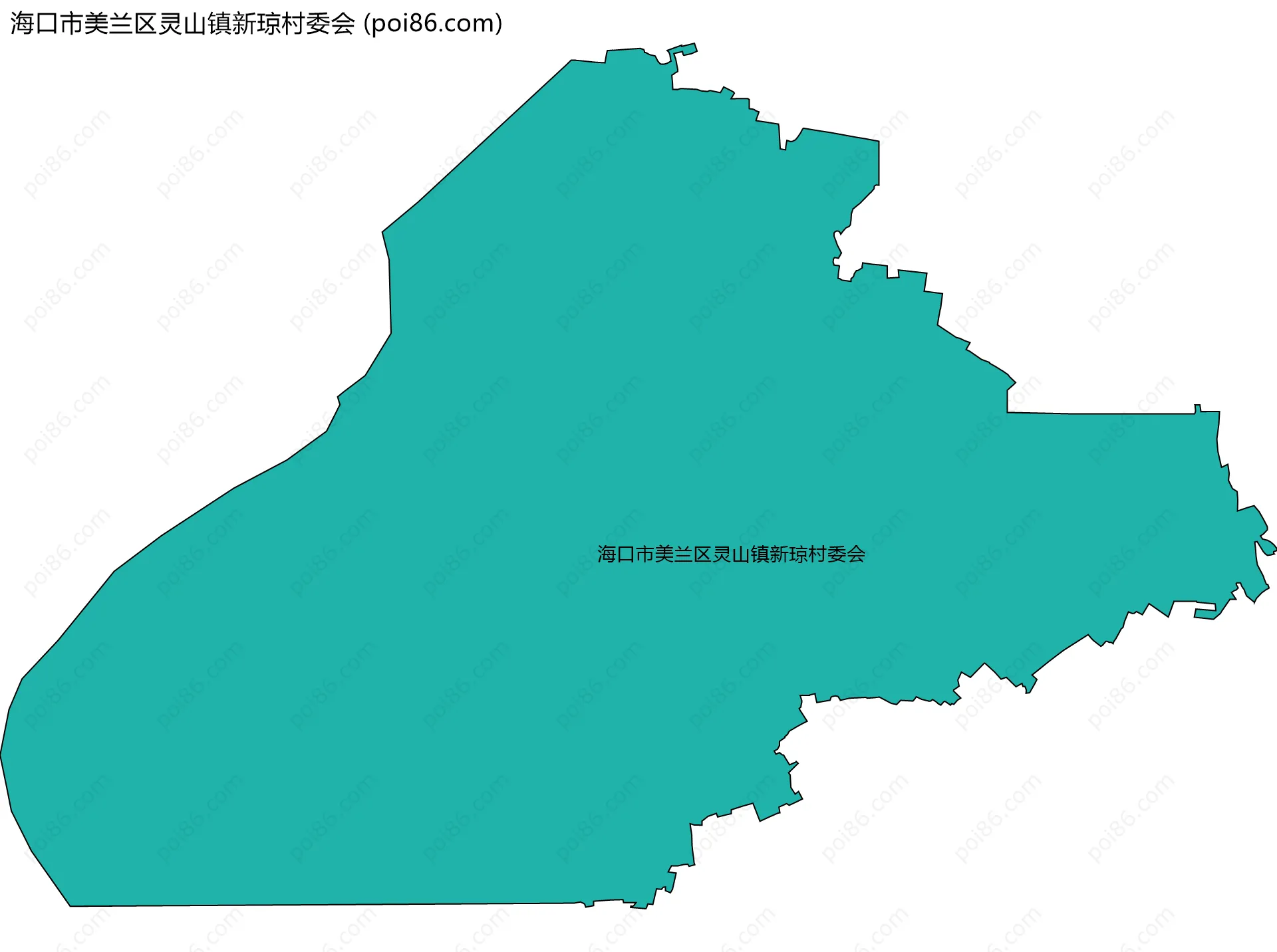 海口市美兰区灵山镇新琼村委会边界地图