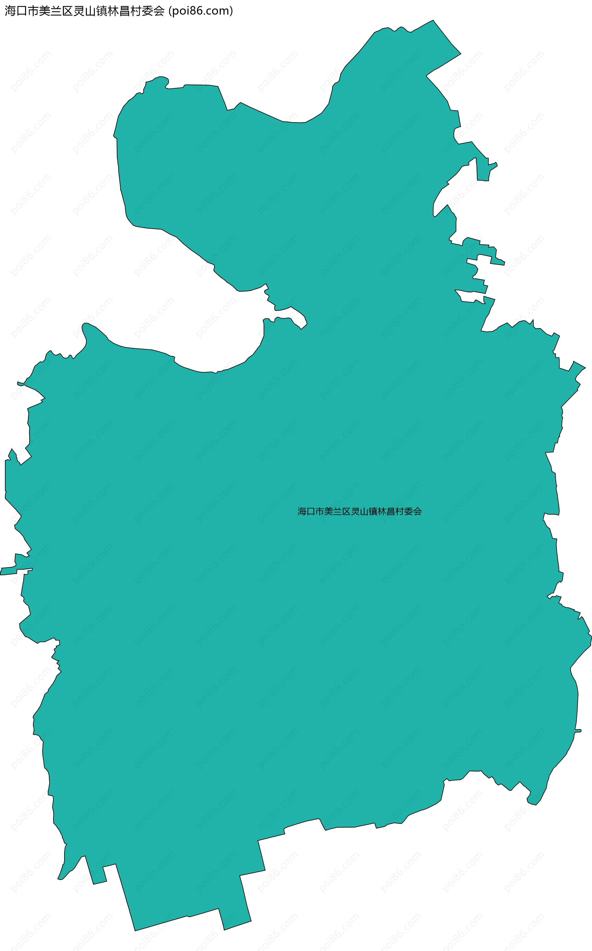 海口市美兰区灵山镇林昌村委会边界地图