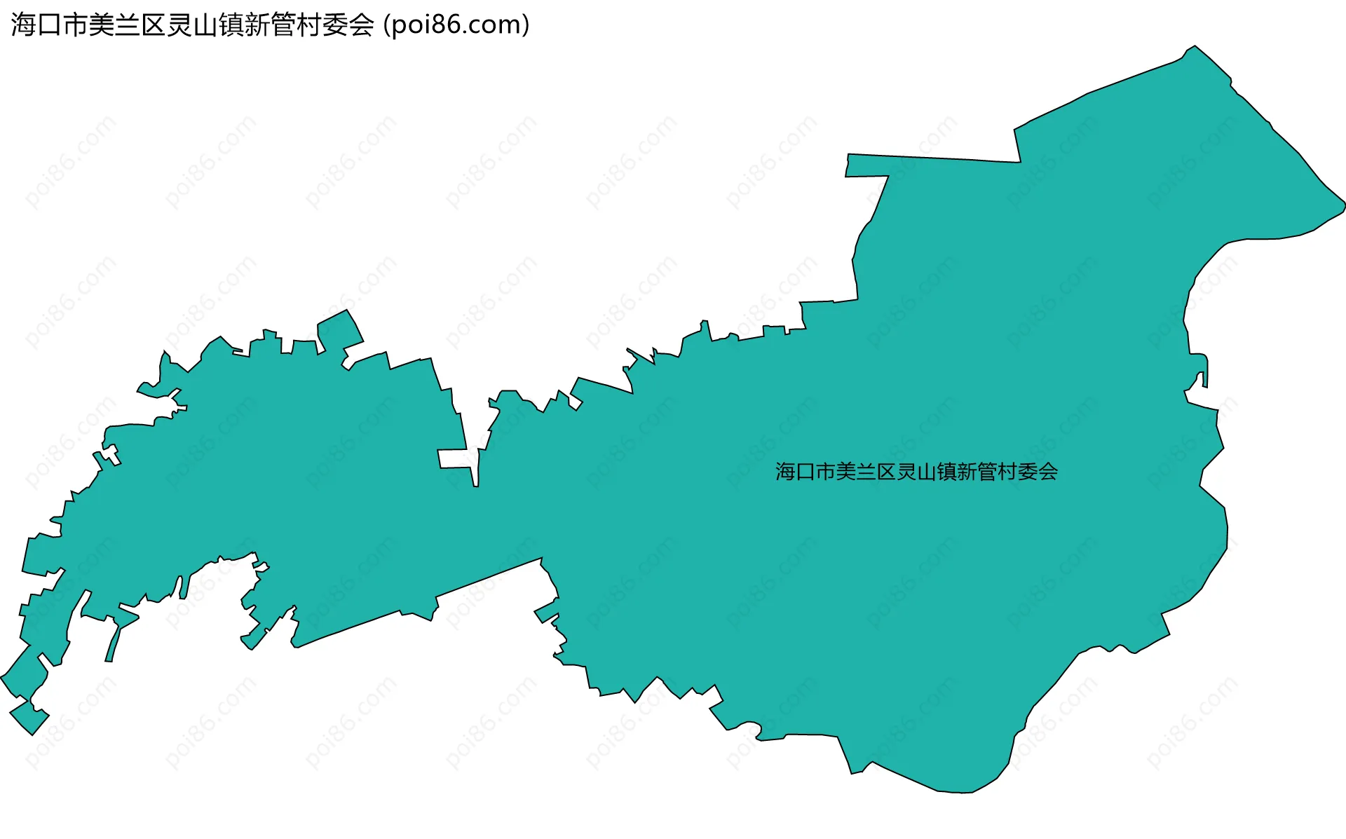 海口市美兰区灵山镇新管村委会边界地图