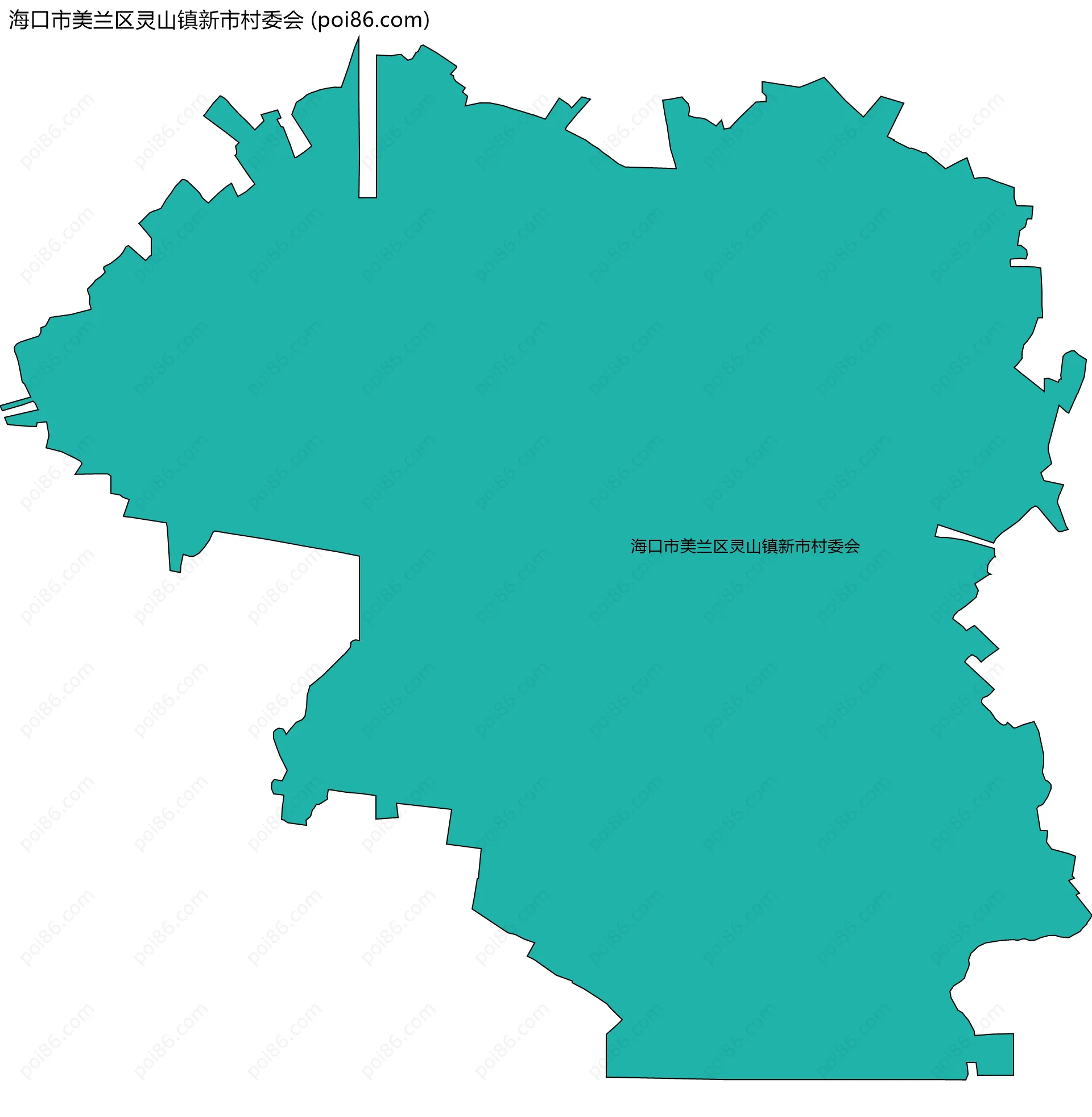 海口市美兰区灵山镇新市村委会边界地图