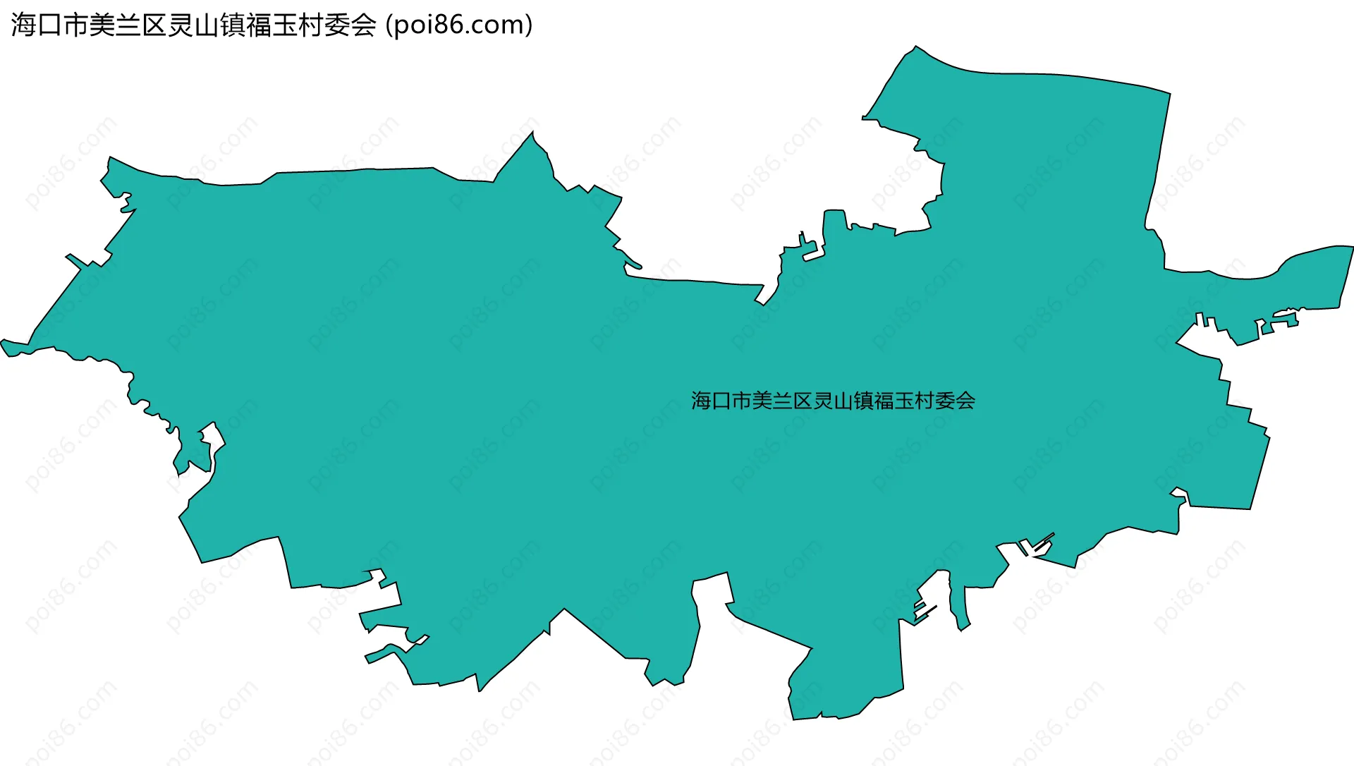 海口市美兰区灵山镇福玉村委会边界地图