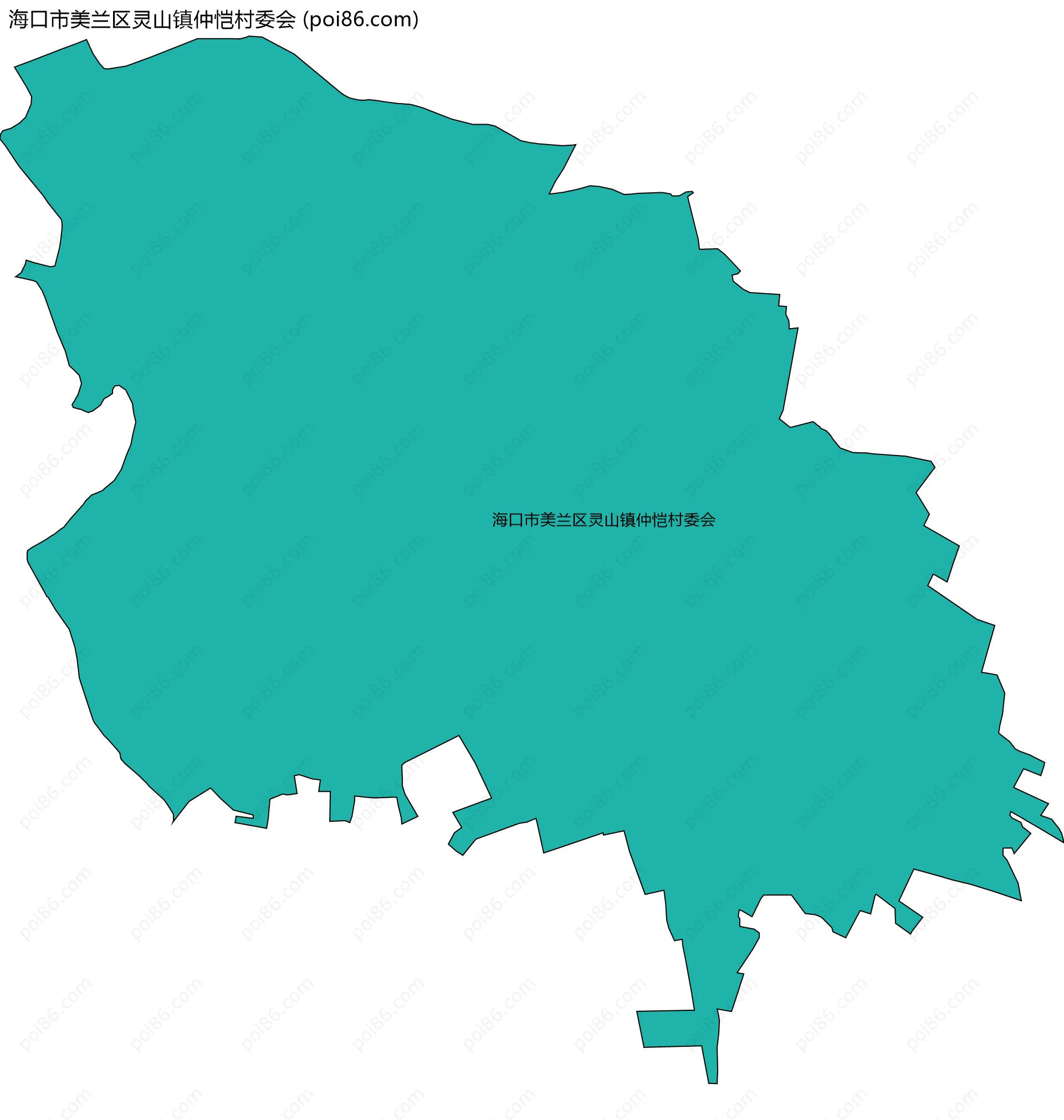 海口市美兰区灵山镇仲恺村委会边界地图