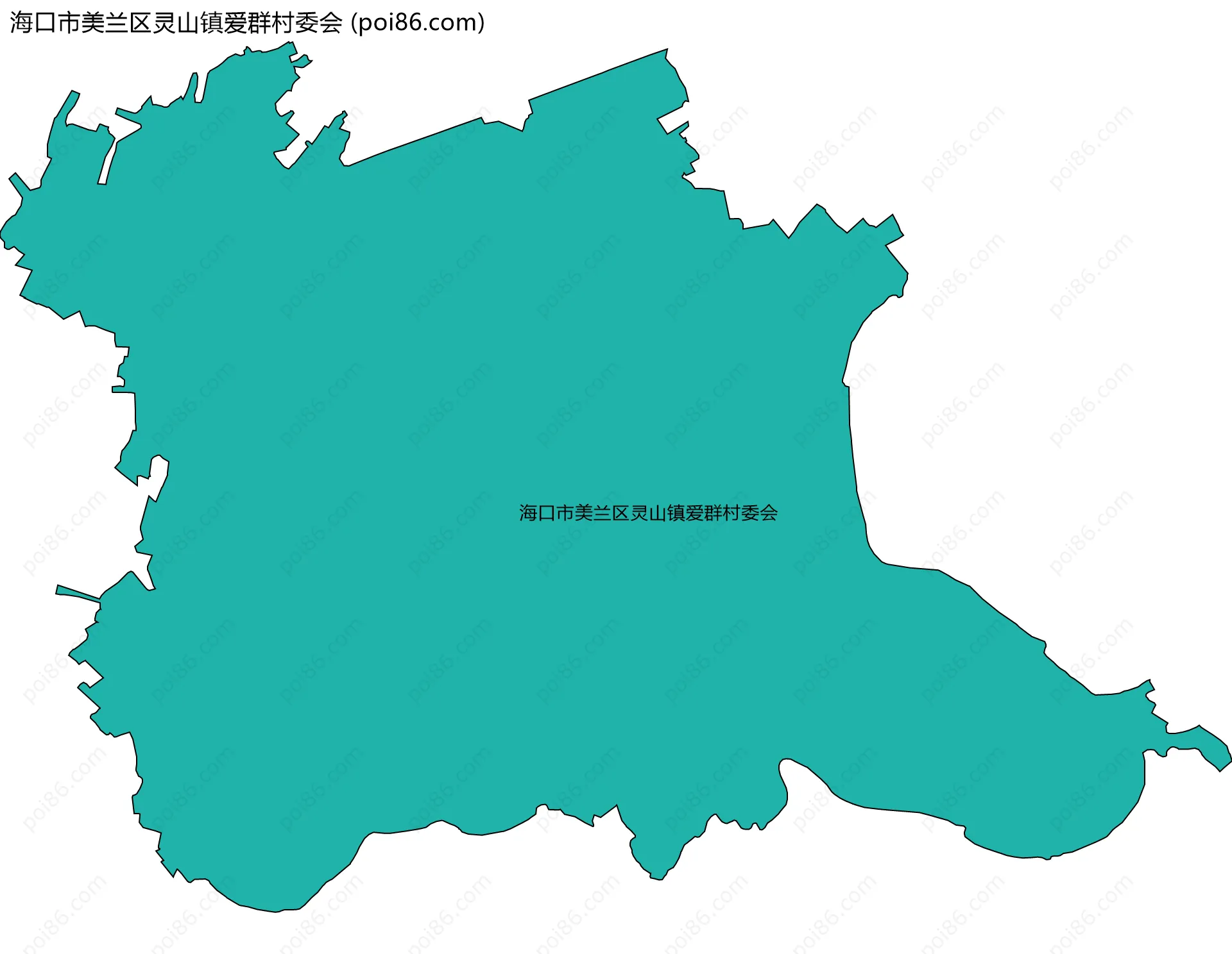 海口市美兰区灵山镇爱群村委会边界地图