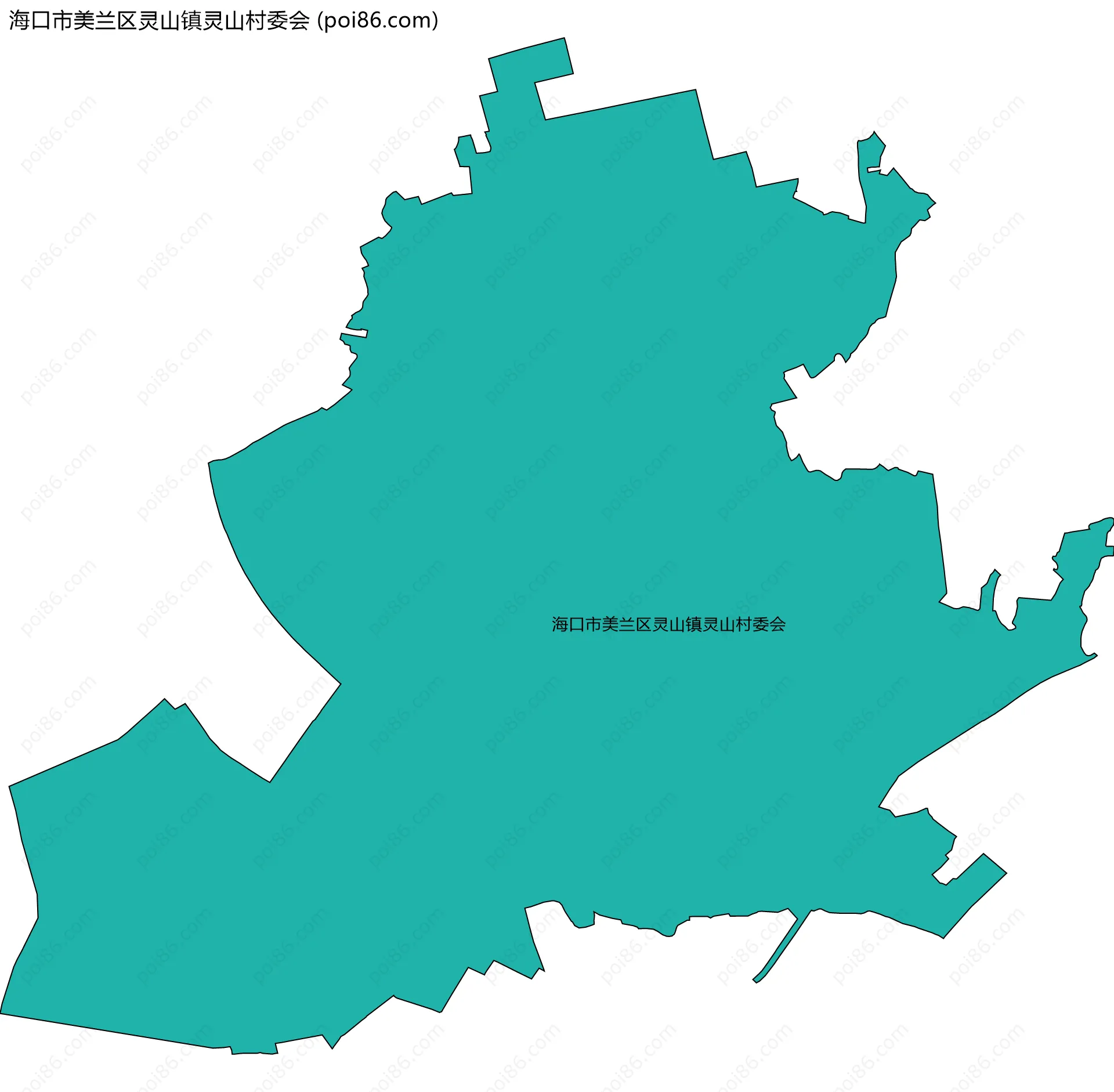 海口市美兰区灵山镇灵山村委会边界地图