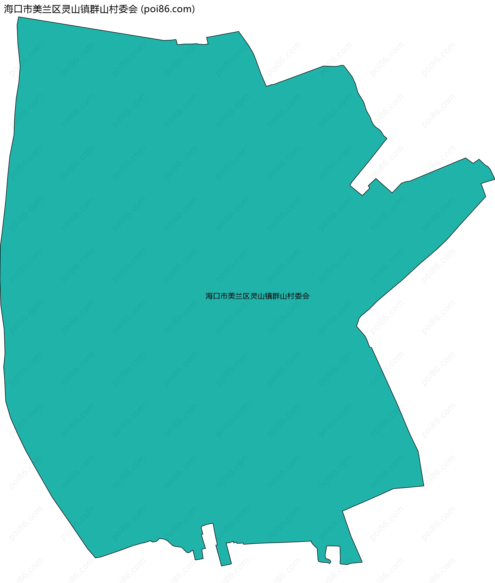 海口市美兰区灵山镇群山村委会边界地图