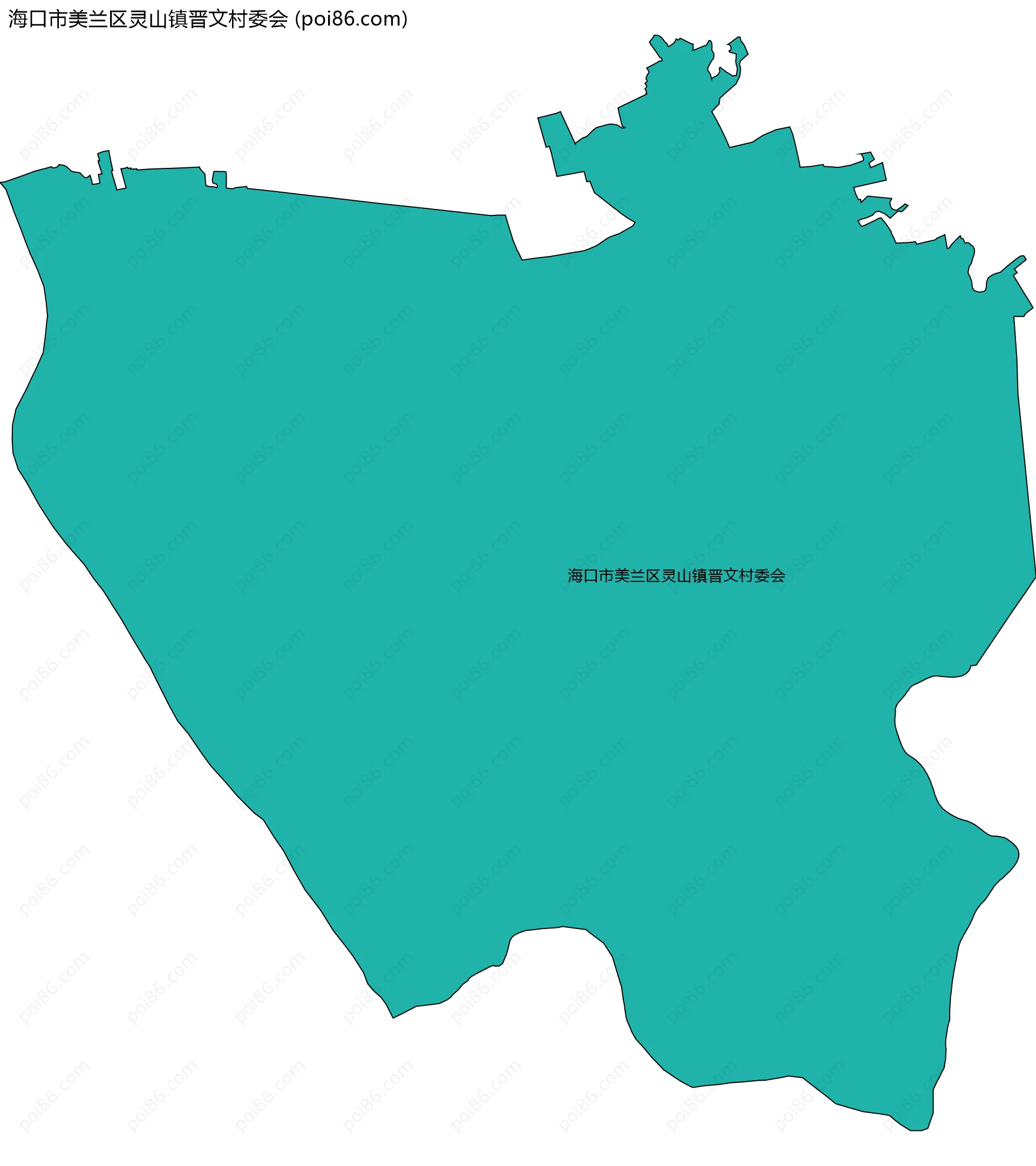 海口市美兰区灵山镇晋文村委会边界地图