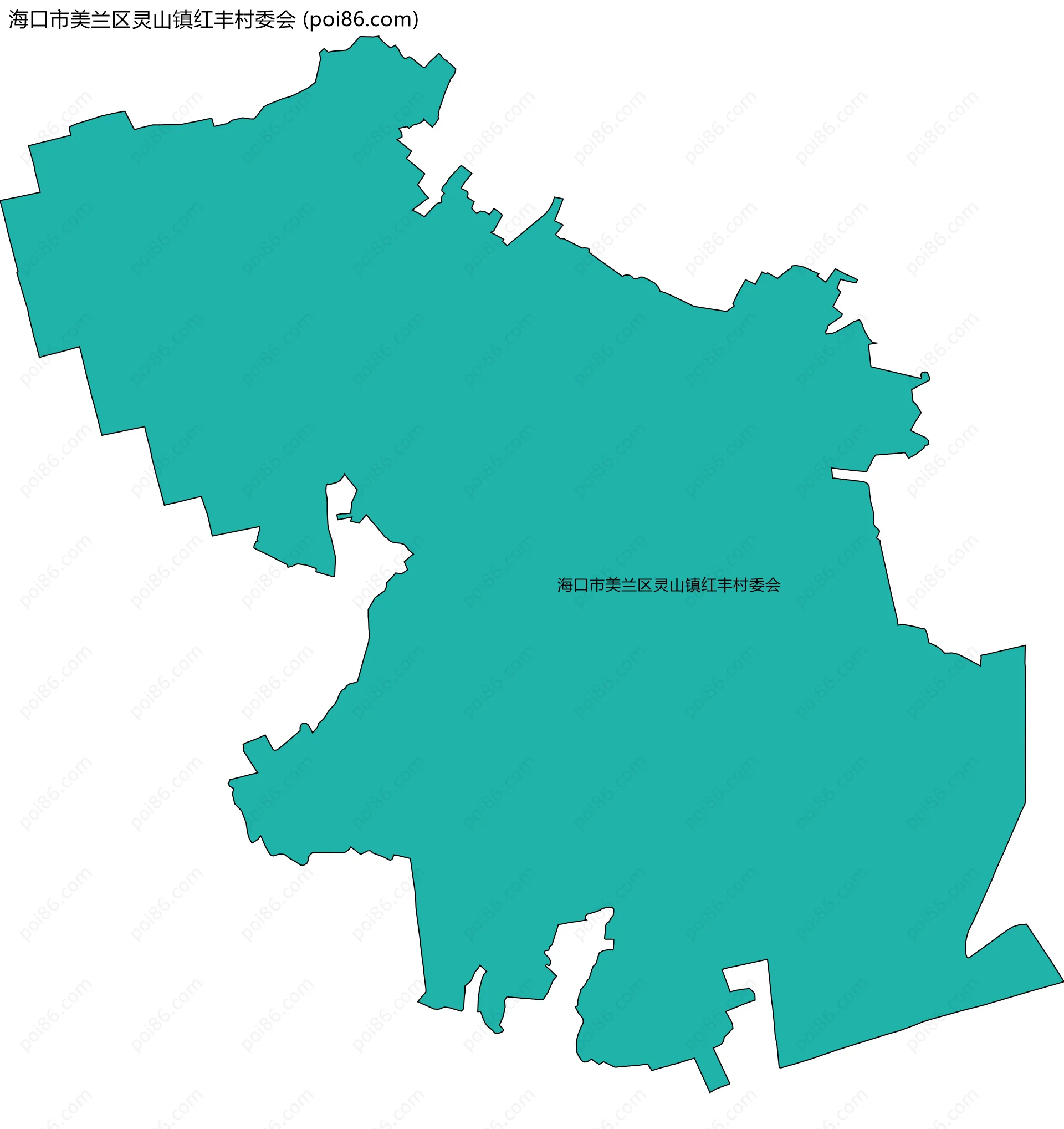 海口市美兰区灵山镇红丰村委会边界地图