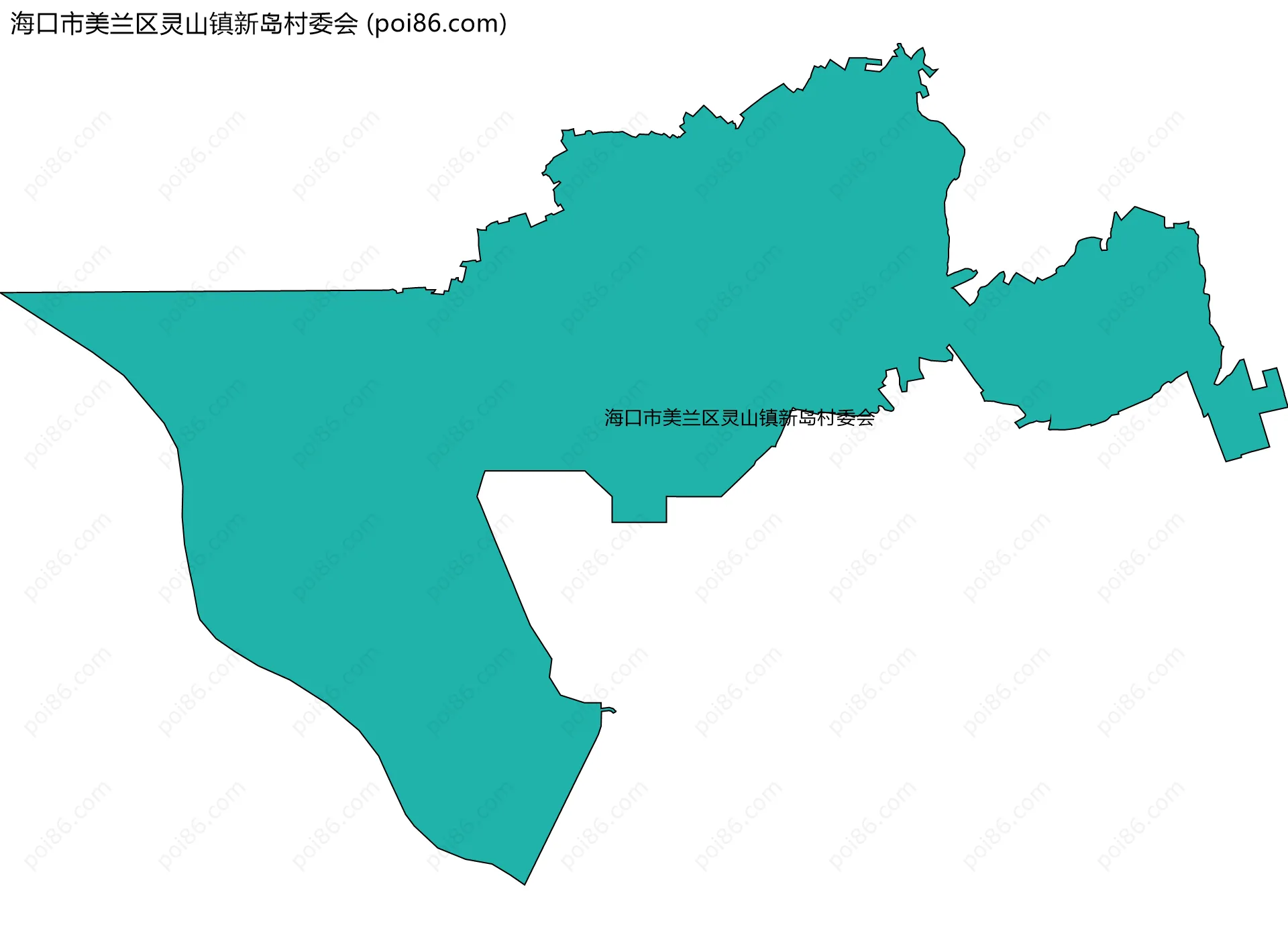 海口市美兰区灵山镇新岛村委会边界地图