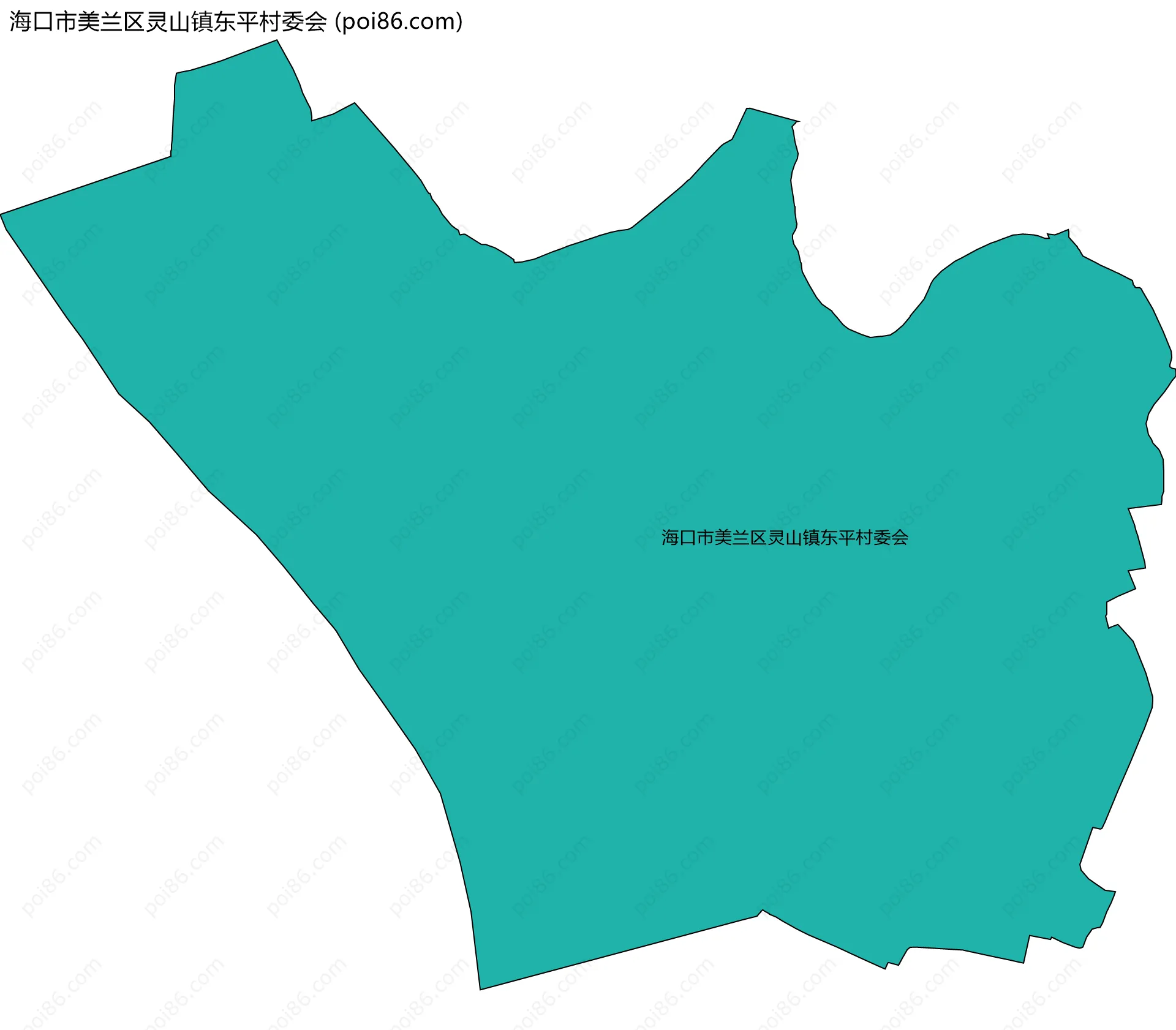 海口市美兰区灵山镇东平村委会边界地图