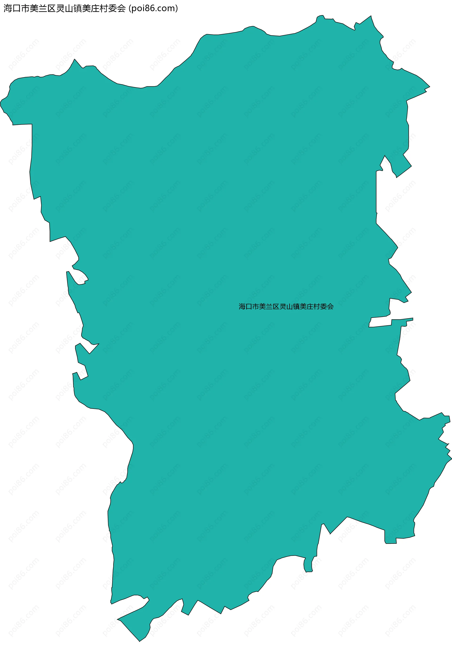 海口市美兰区灵山镇美庄村委会边界地图