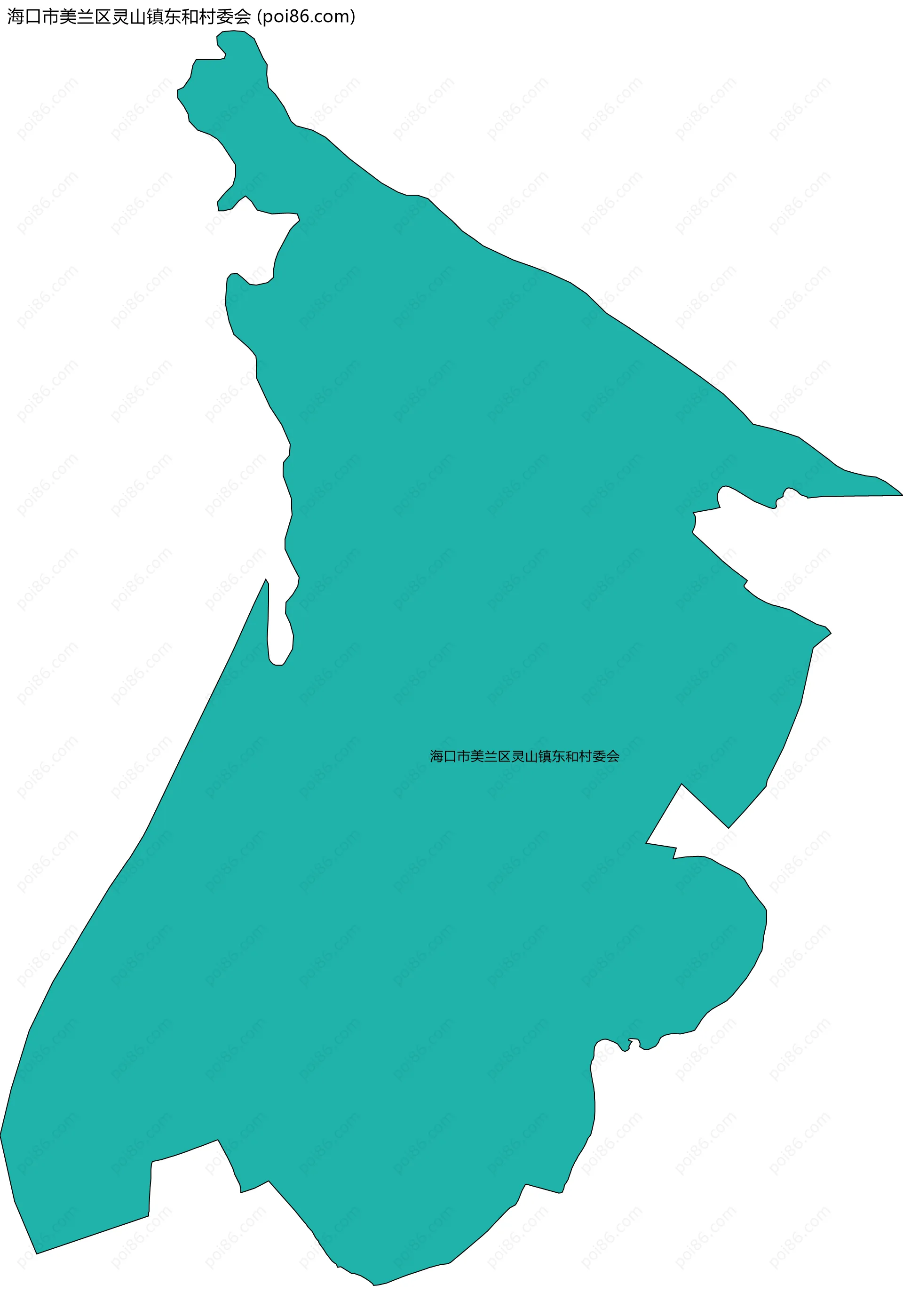 海口市美兰区灵山镇东和村委会边界地图