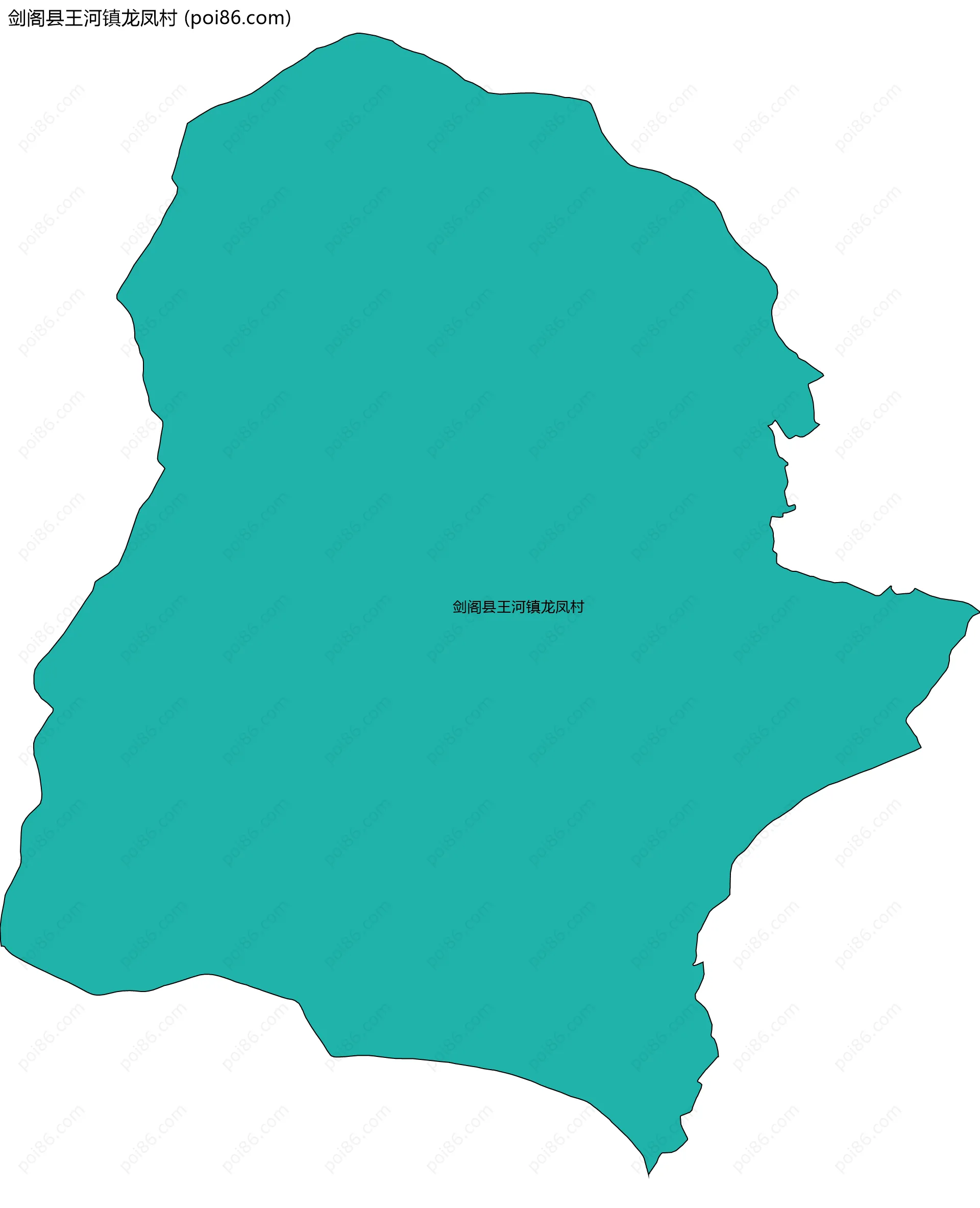 剑阁县王河镇龙凤村边界地图
