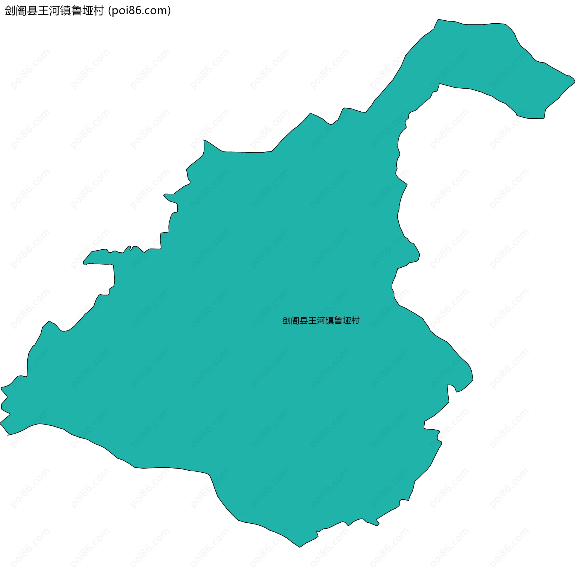 剑阁县王河镇鲁垭村边界地图