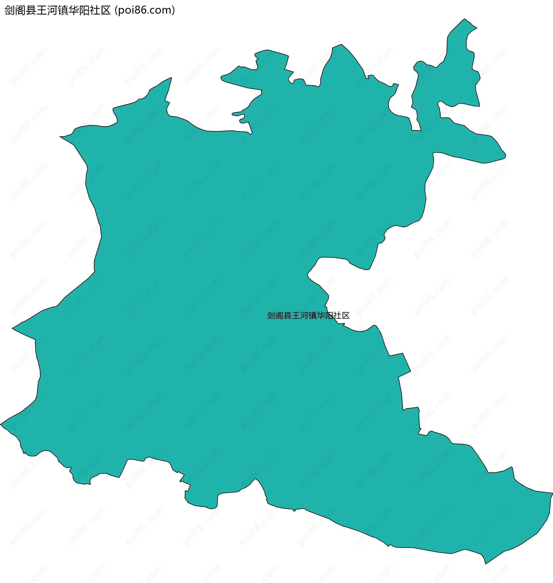剑阁县王河镇华阳社区边界地图