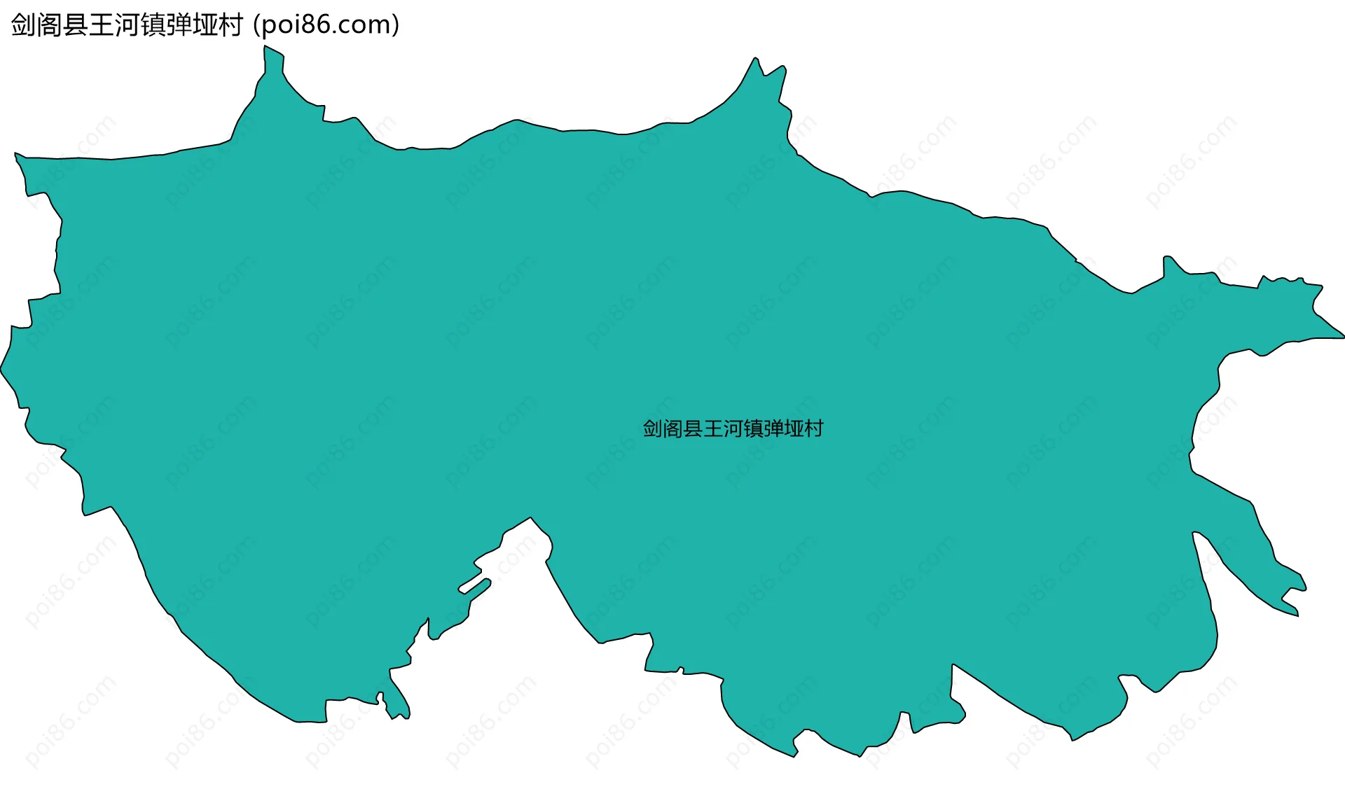 剑阁县王河镇弹垭村边界地图