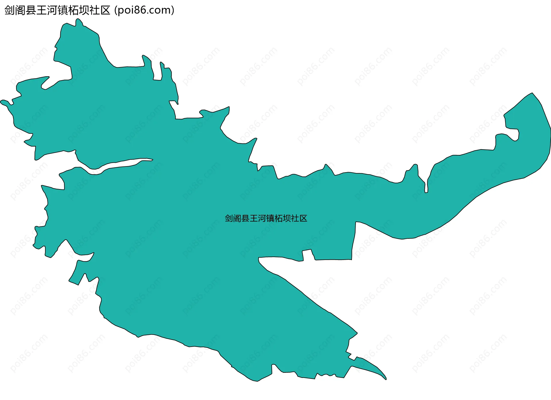 剑阁县王河镇柘坝社区边界地图