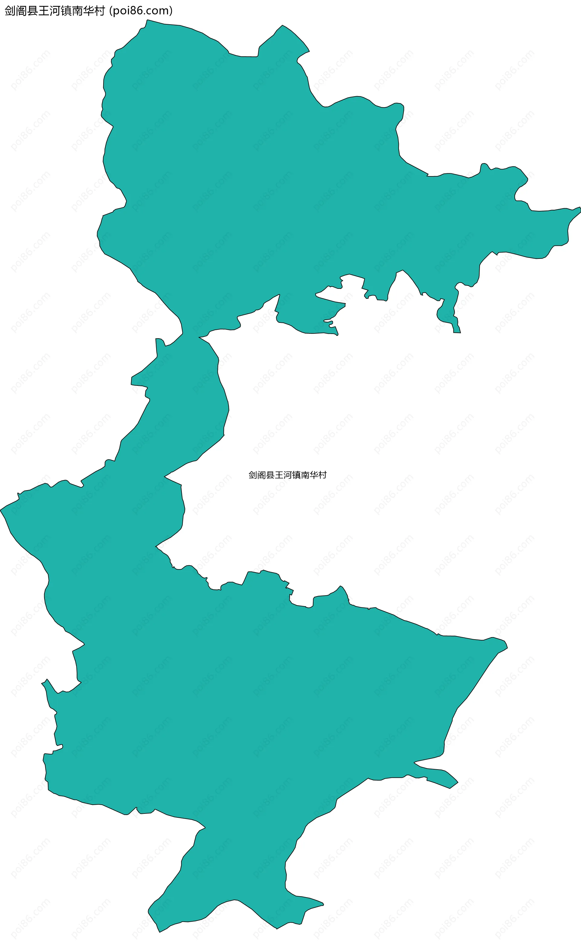 剑阁县王河镇南华村边界地图