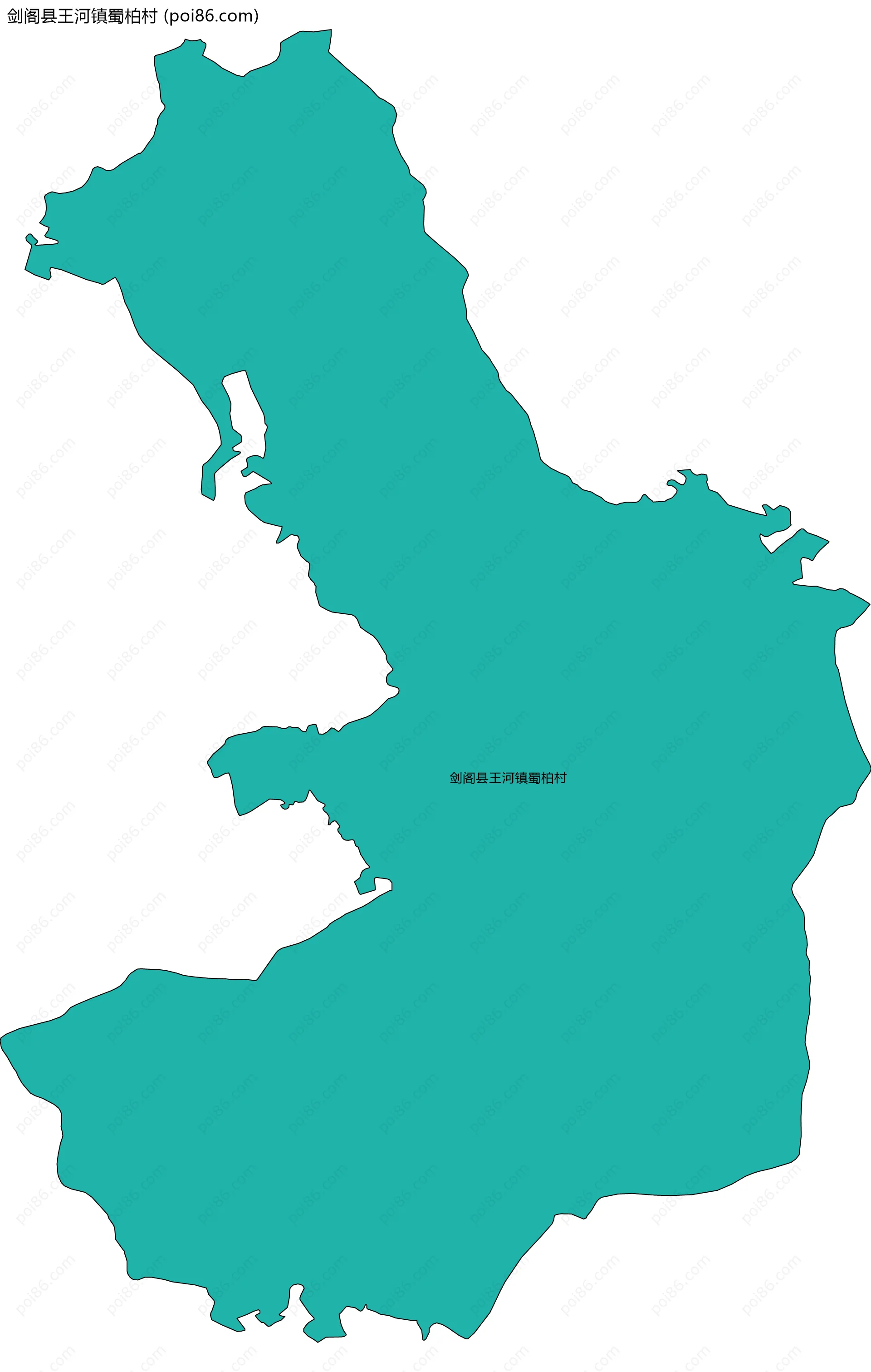 剑阁县王河镇蜀柏村边界地图