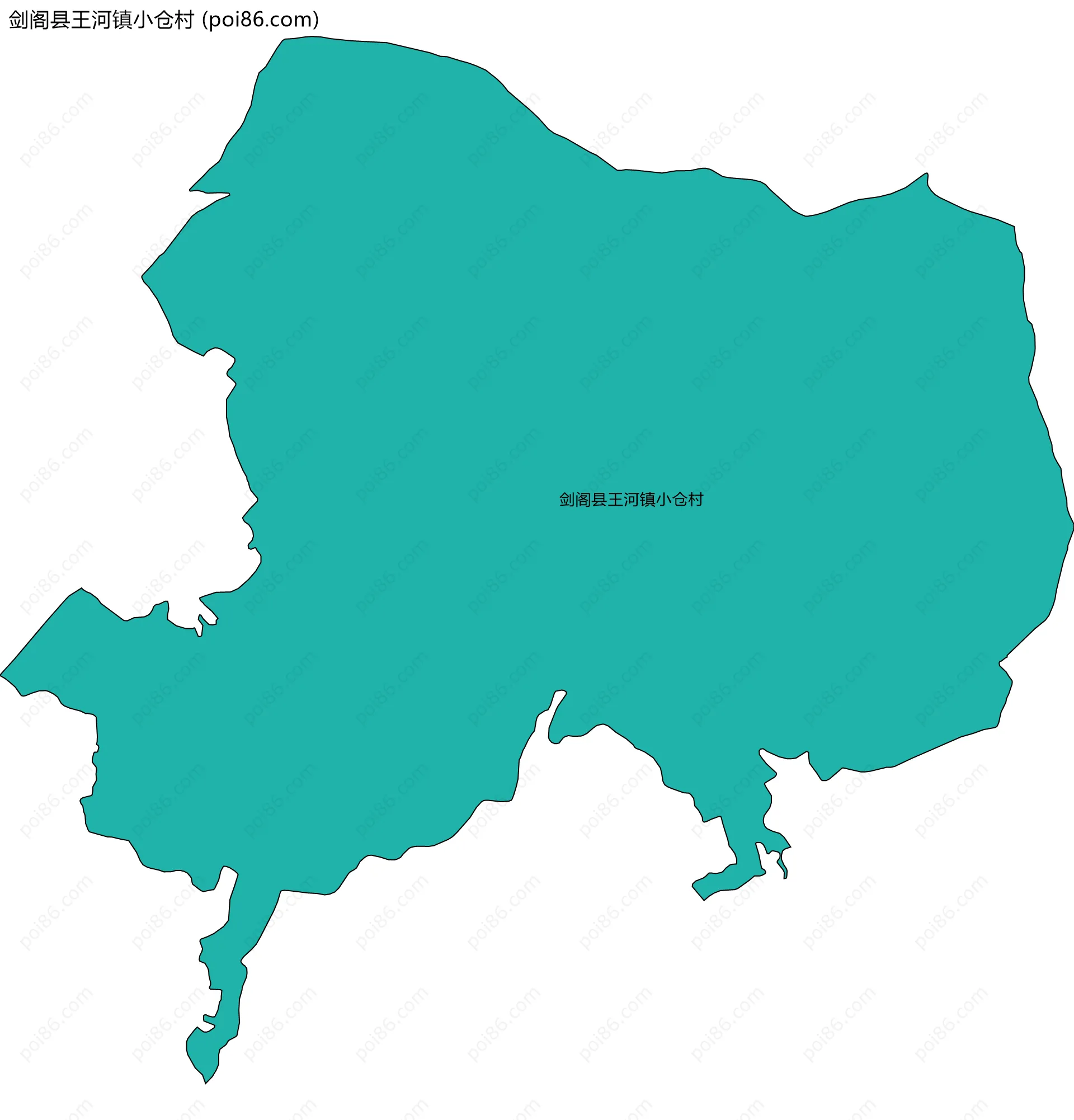 剑阁县王河镇小仓村边界地图