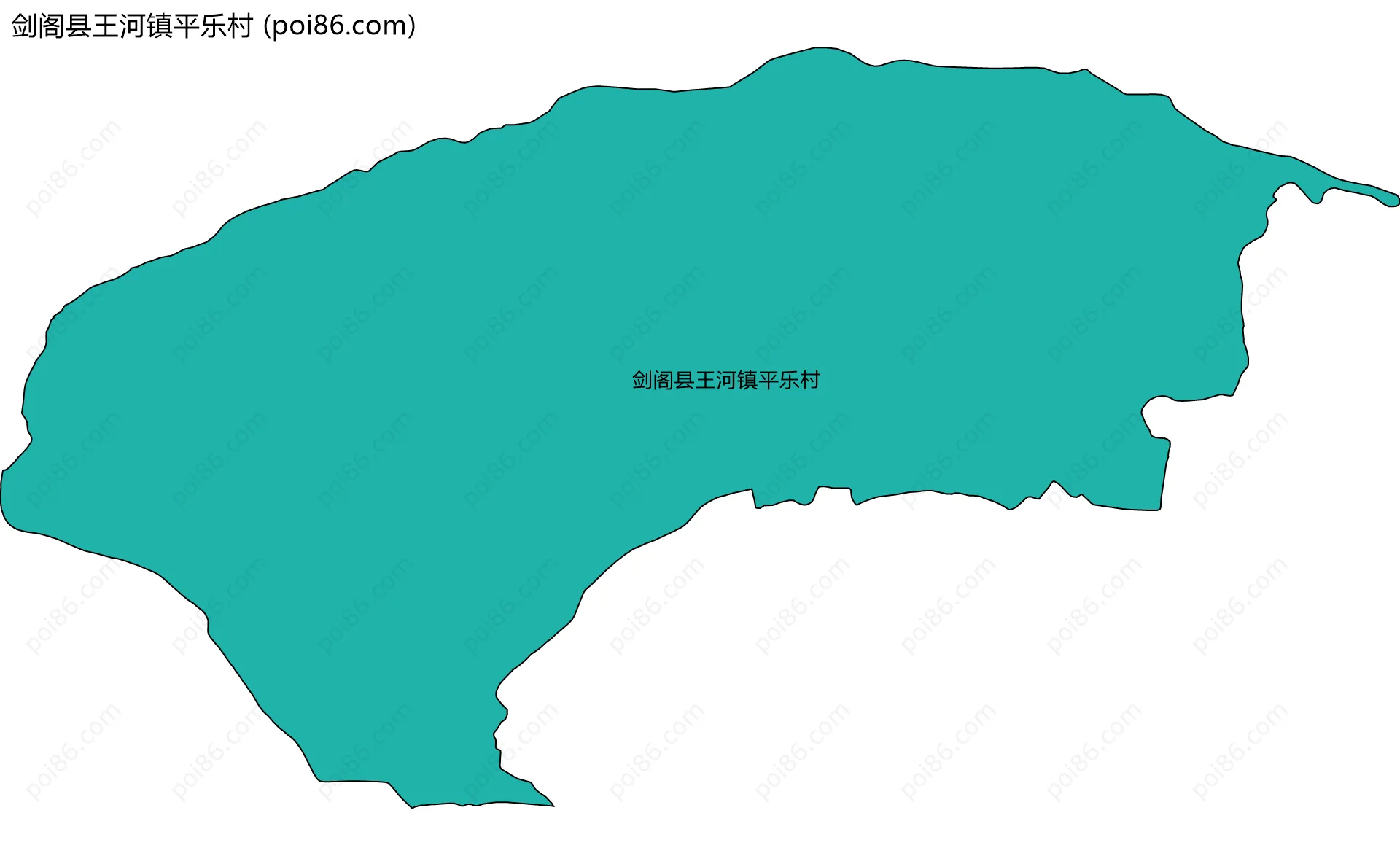 剑阁县王河镇平乐村边界地图