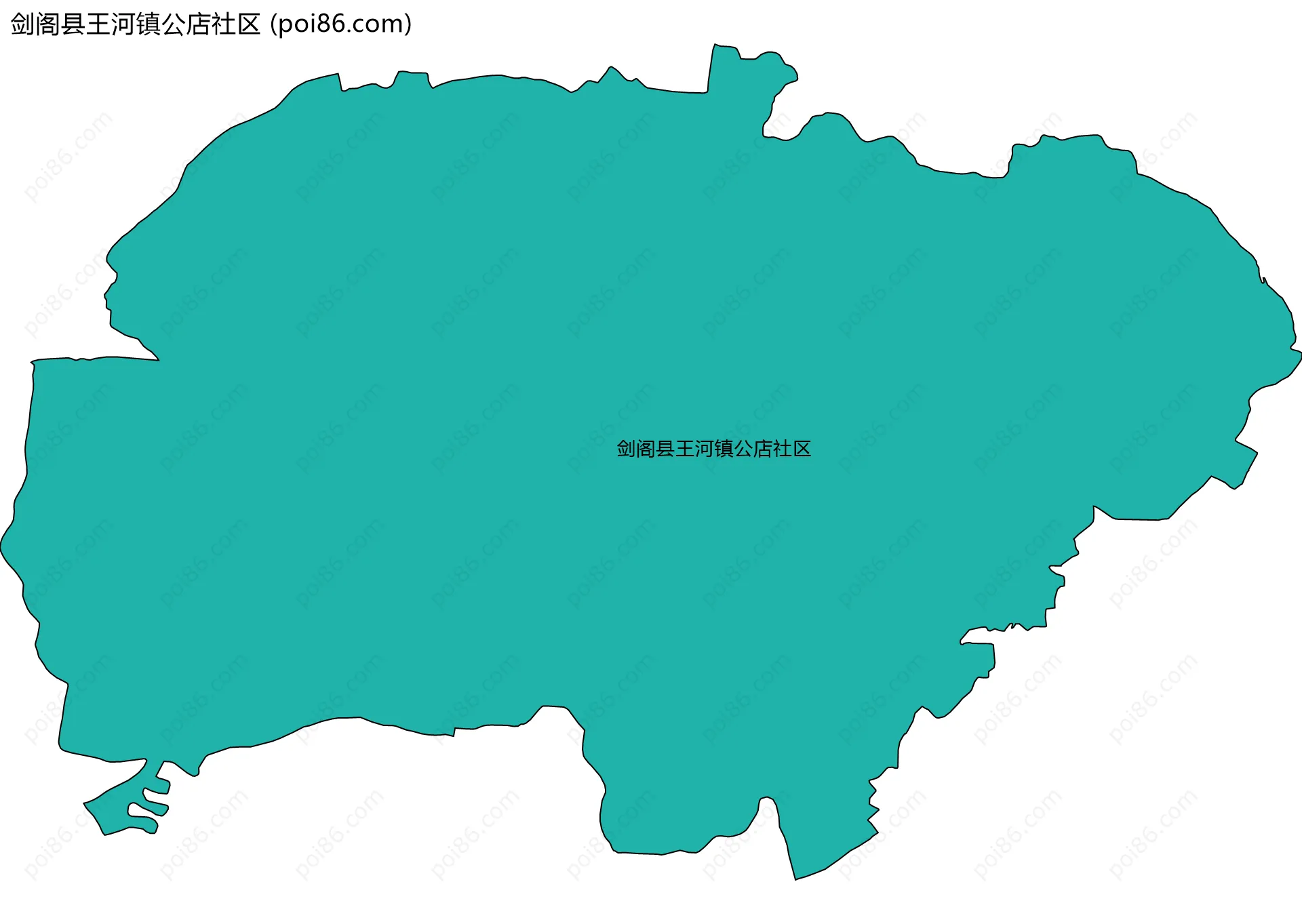 剑阁县王河镇公店社区边界地图