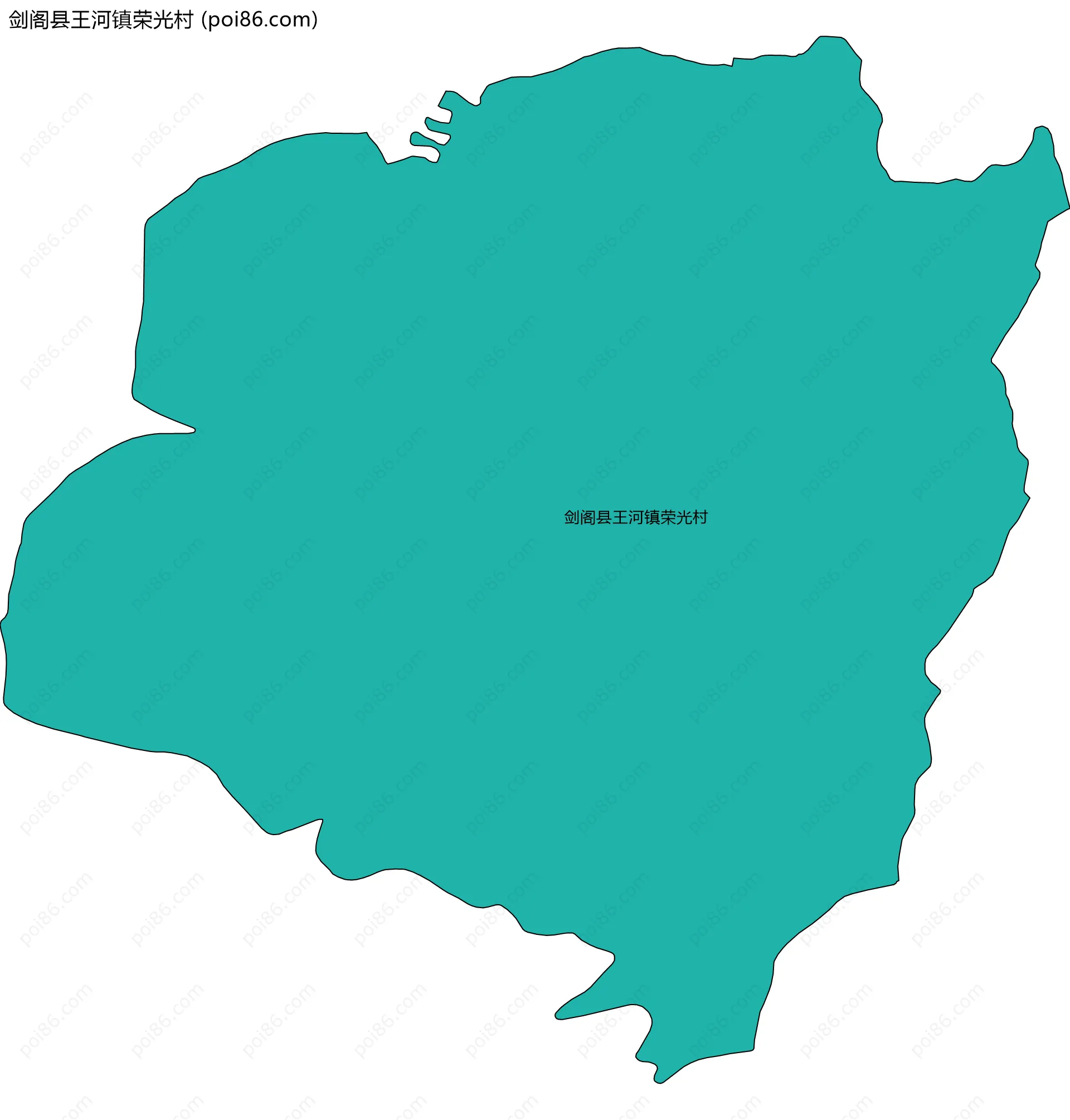 剑阁县王河镇荣光村边界地图