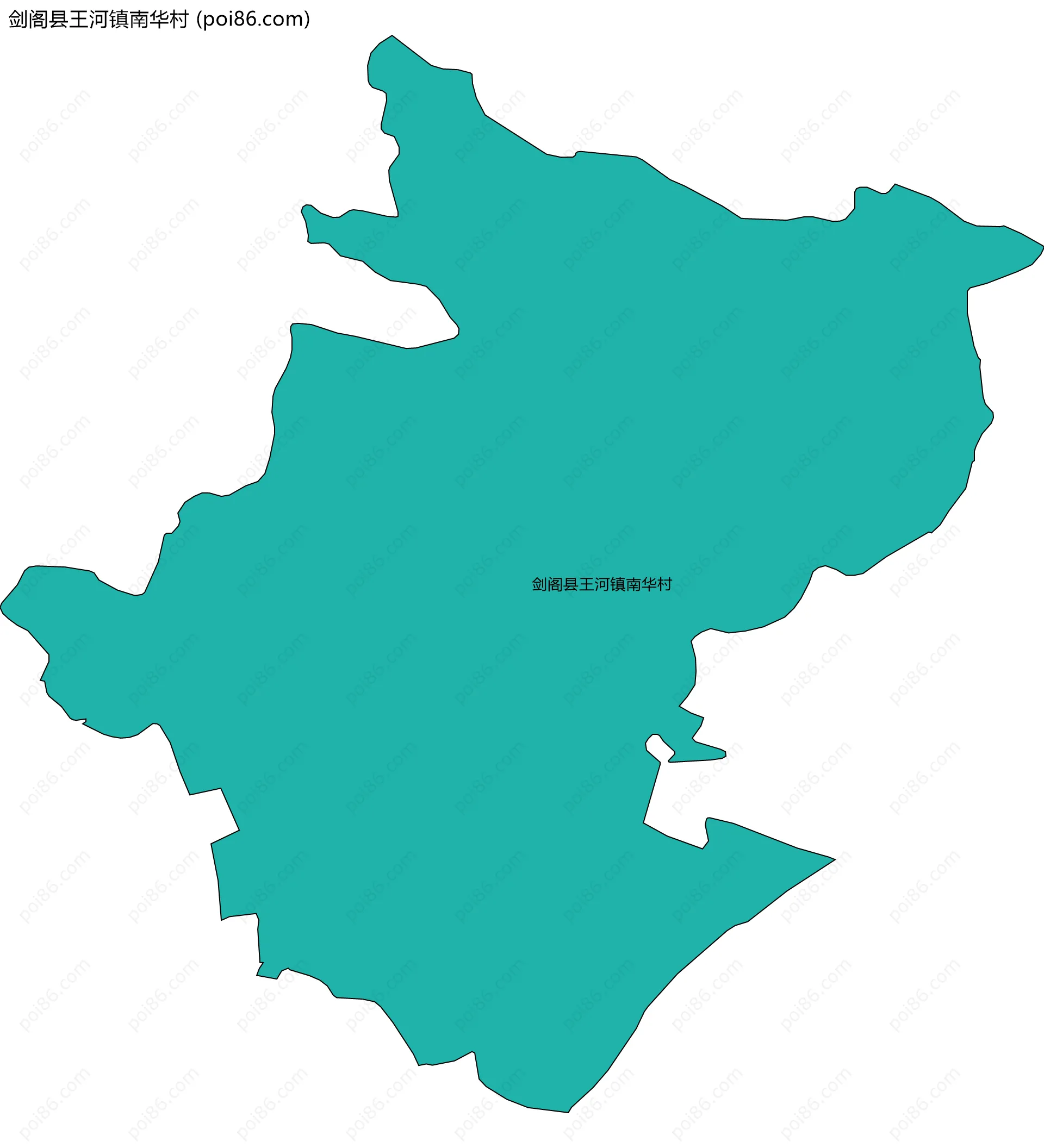 剑阁县王河镇南华村边界地图